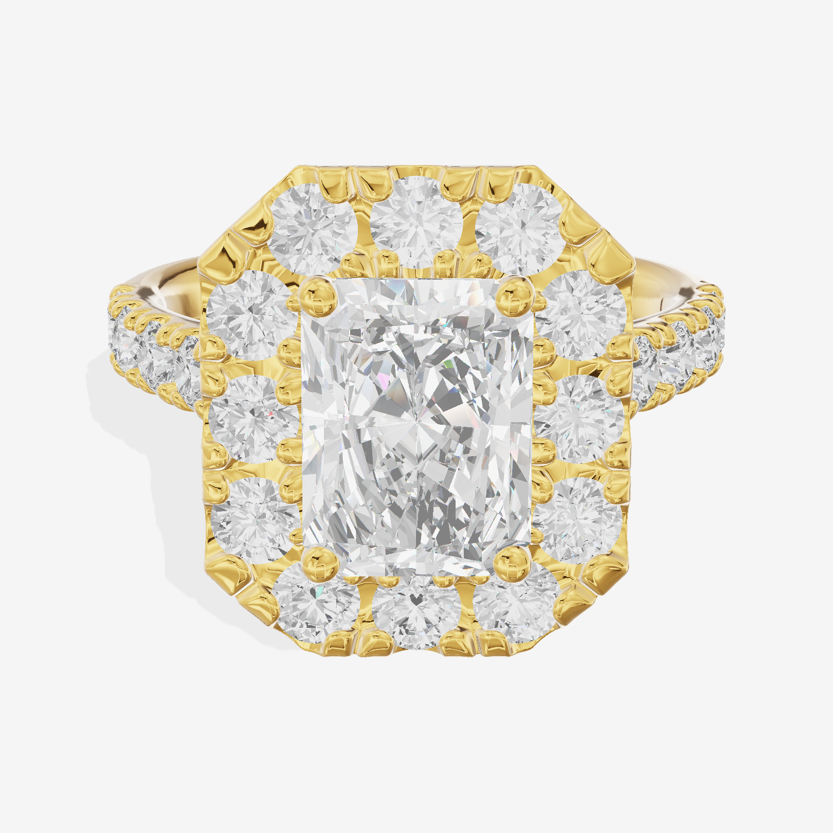 Liviana Halo Radiant Engagement Ring (1/4 ct. tw.) in 18K Yellow Gold