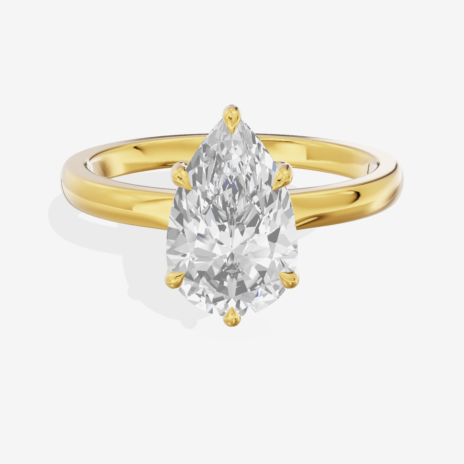 Lumina Ring 2mm Pear Solitaire Engagement Ring in 14K Yellow Gold