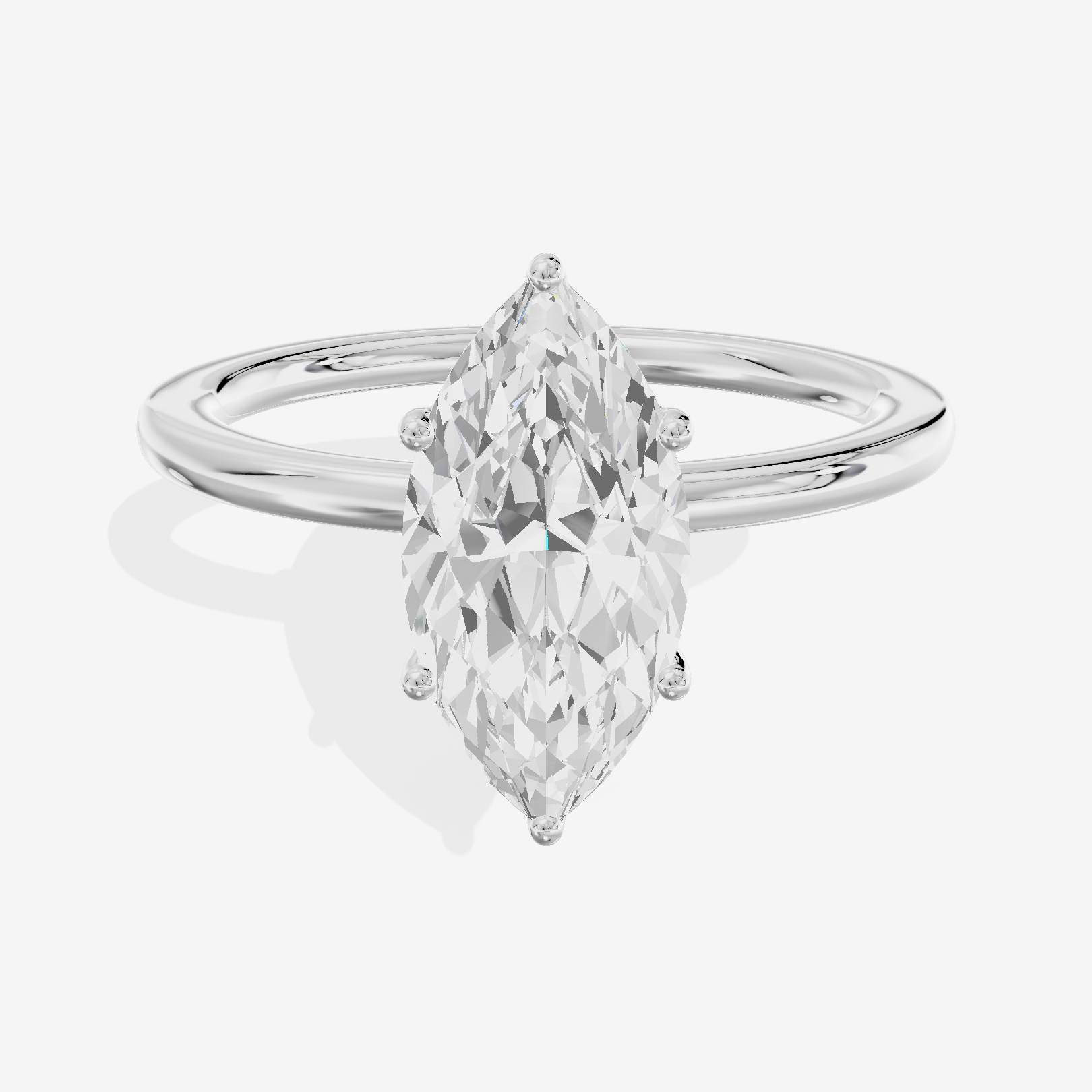 Eversince 1.4mm Marquise Solitaire Engagement Ring in 14K White Gold
