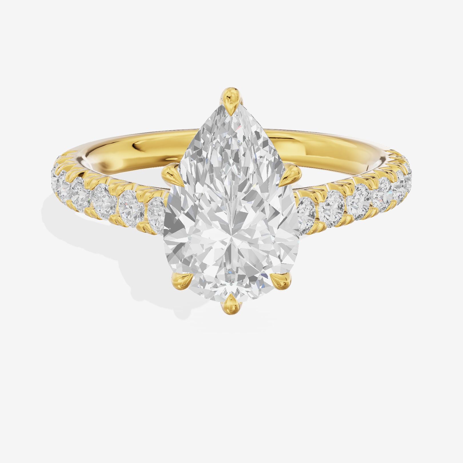 Whispered Sincere Pear Engagement Ring with Side Stones (2/5 ct. tw.) in 14K Yellow Gold