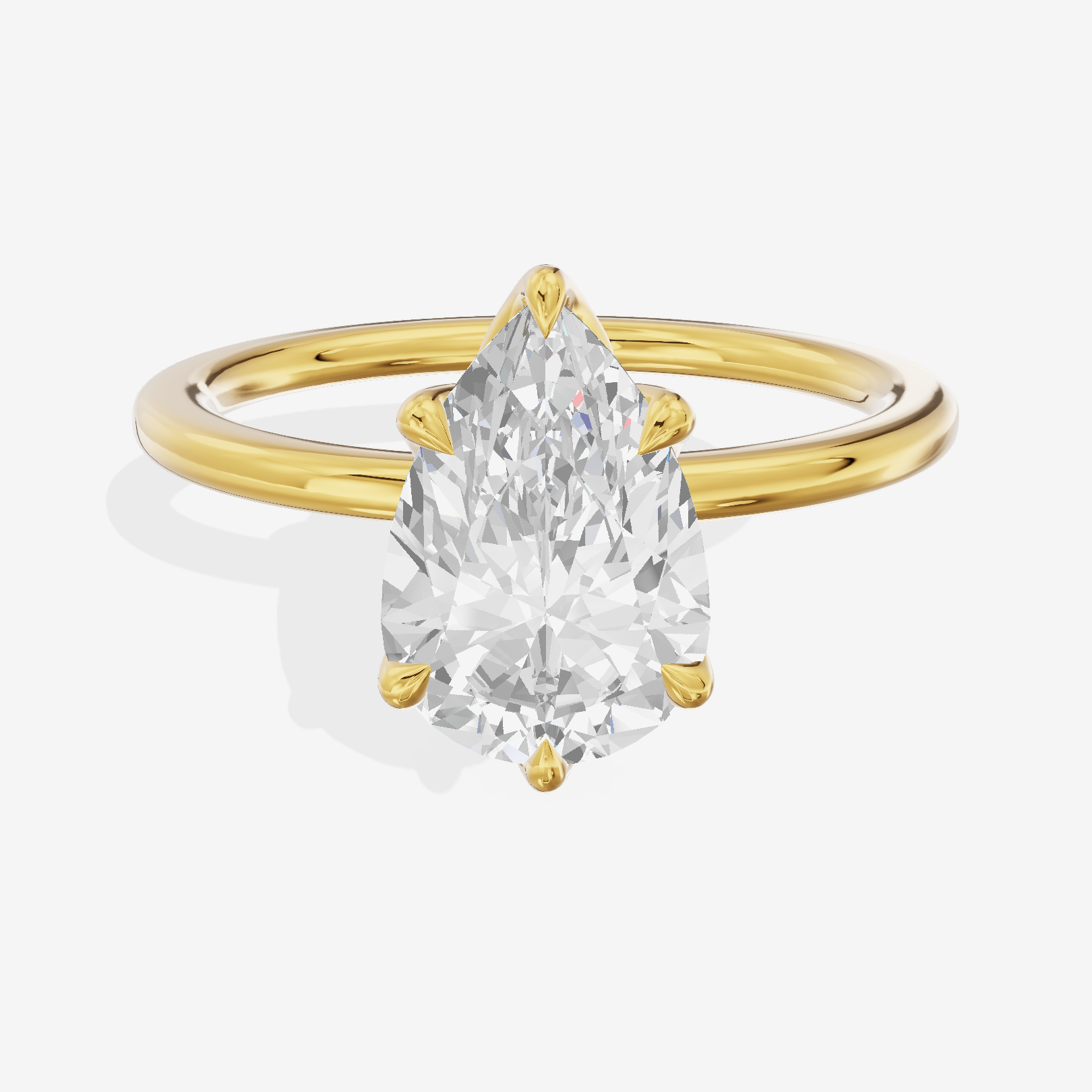 Petite Selenia 1.5mm Pear Solitaire Engagement Ring in 14K Yellow Gold