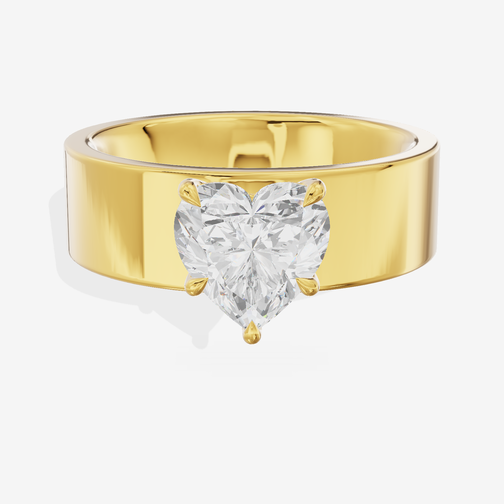 Aimora Solitaire 6mm Heart Engagement Ring in 14K Yellow Gold