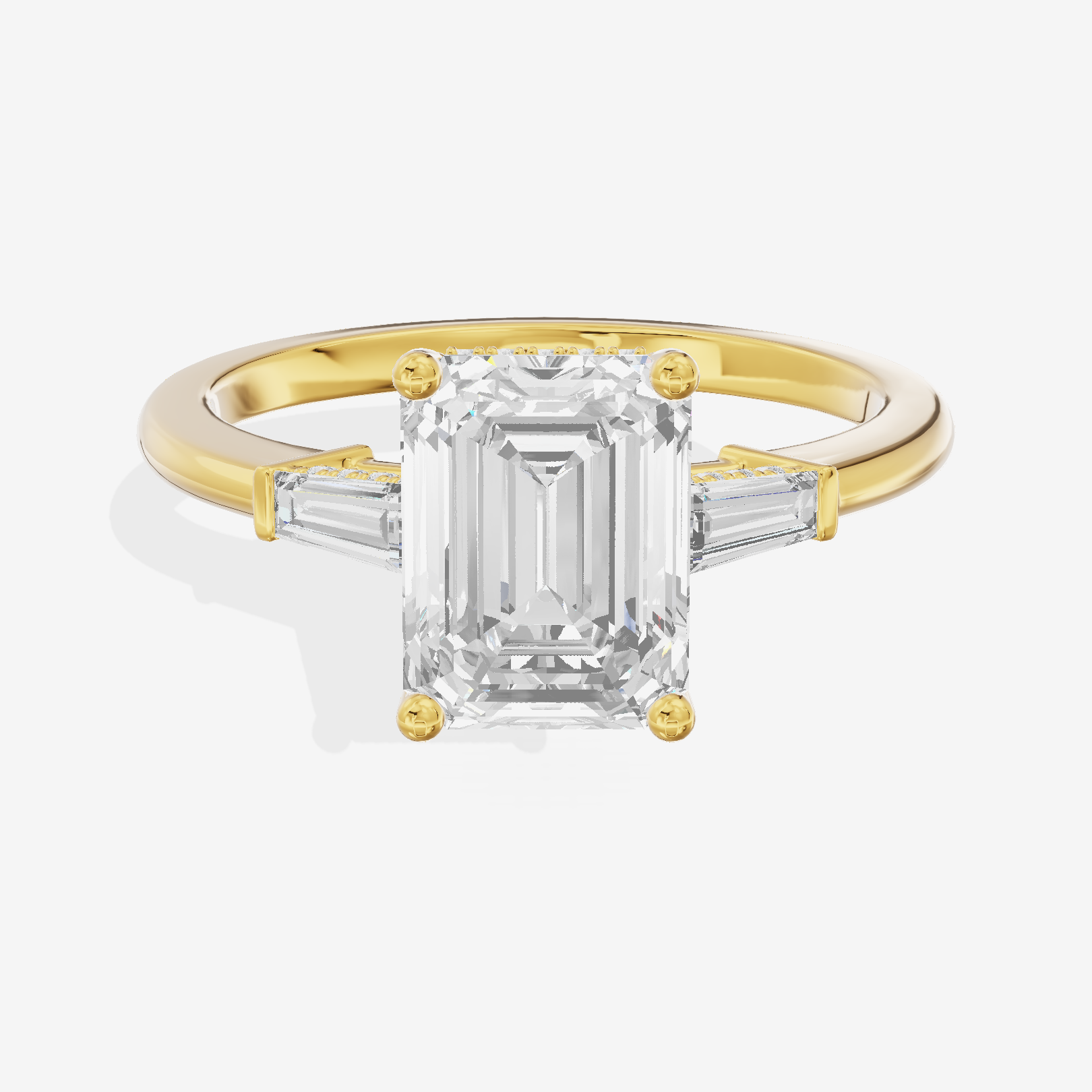 Promezza Hidden Halo Emerald Engagement Ring (1/20 ct. tw.) in 18K Yellow Gold