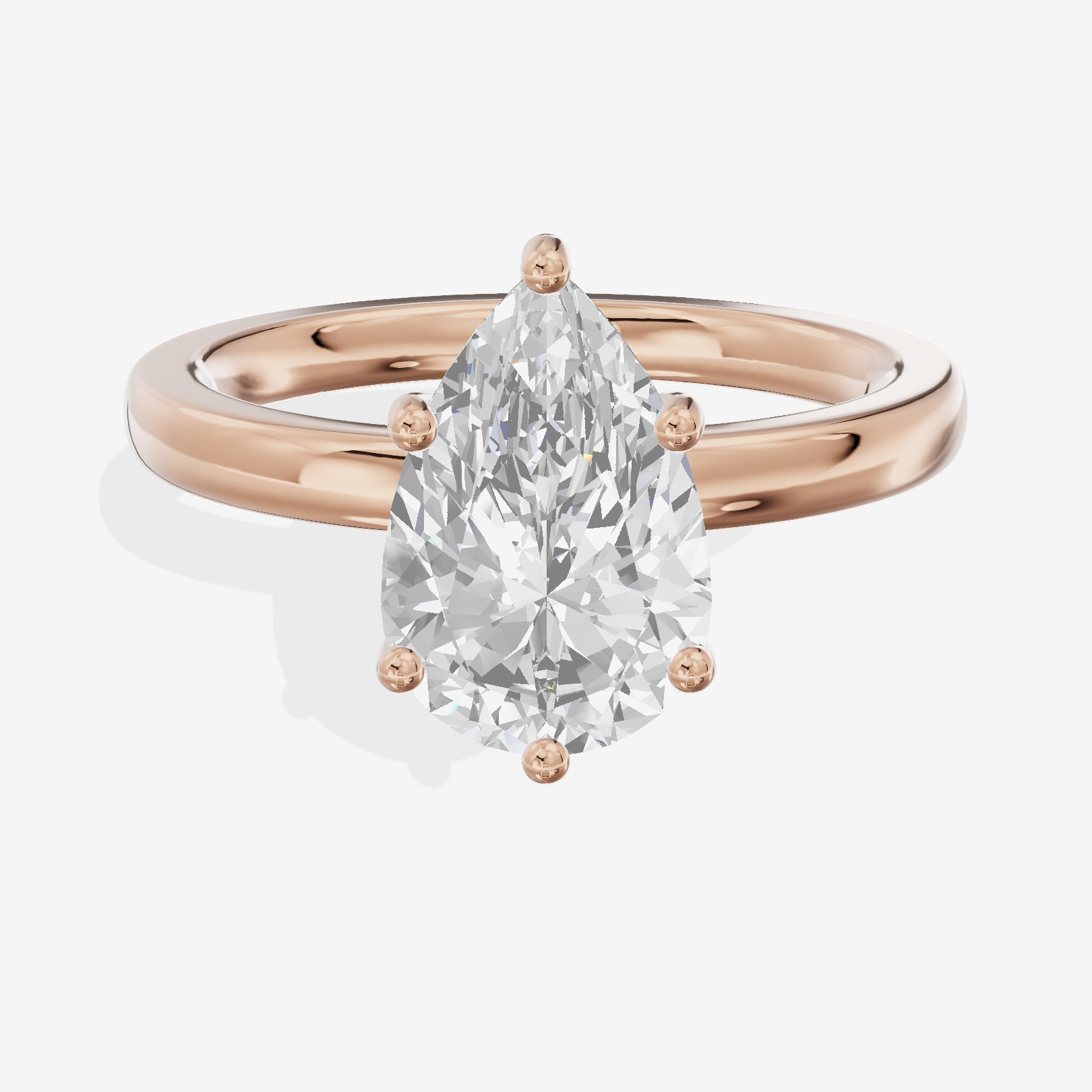Grand Adorae Pear Hidden Halo Engagement Ring (1/2 ct. tw.) in 14K Rose Gold
