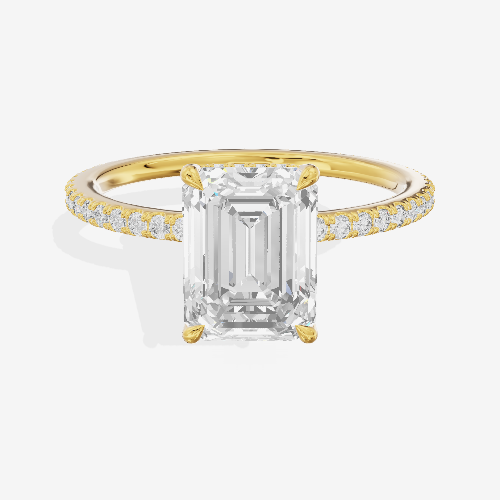 Mirelle Emerald Hidden Halo Engagement Ring (1/3 ct. tw.) in 14K Yellow Gold