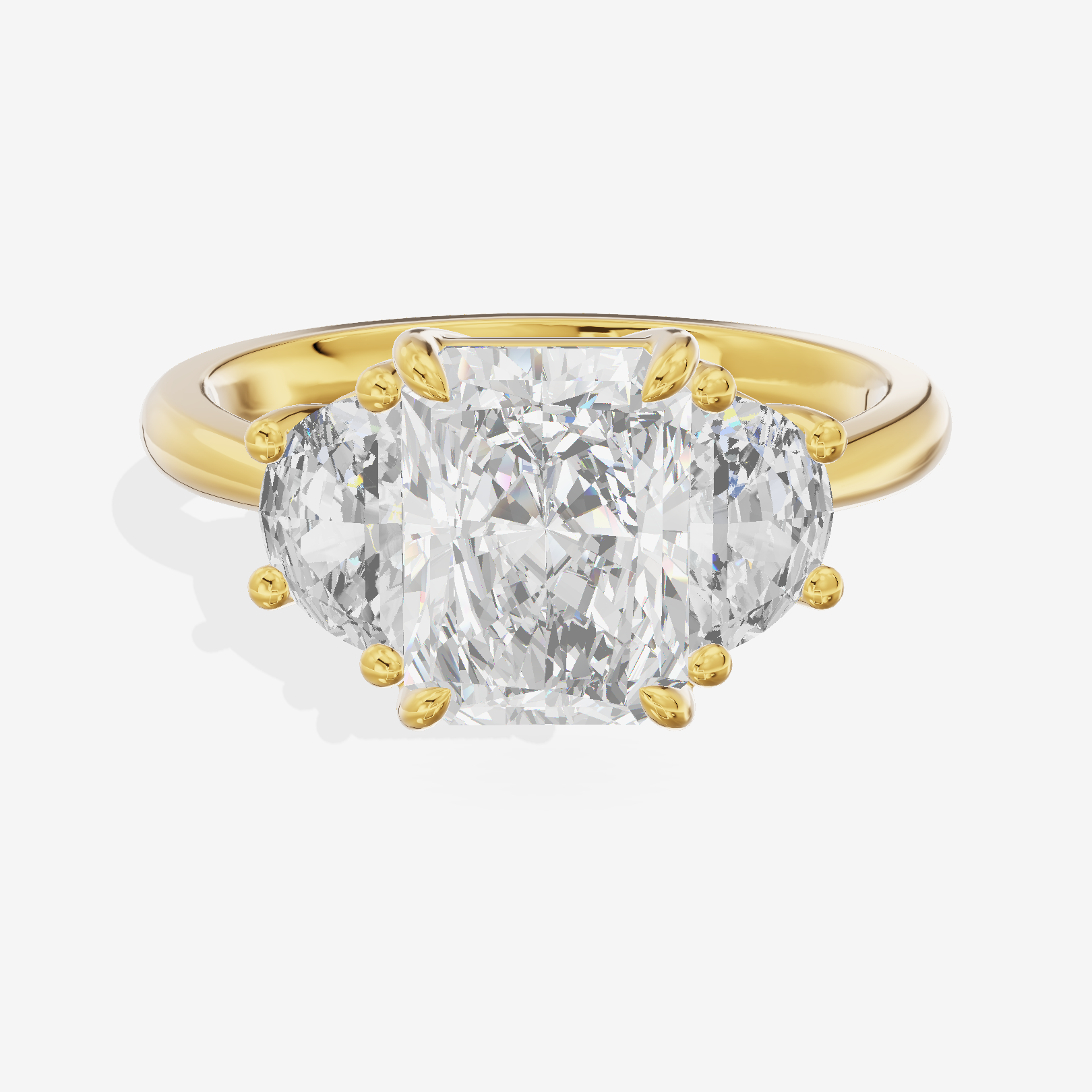 Classic Liviana Radiant Three Stone Engagement Ring (1/4 ct. tw.) in 18K Yellow Gold