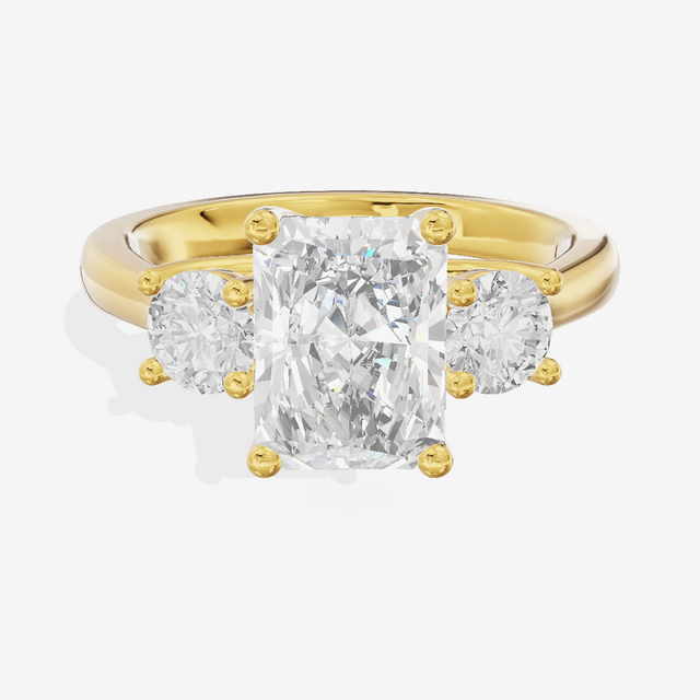 Petite Selenia Three Stone Radiant Engagement Ring (1/3 ct. tw.) in 14K Yellow Gold