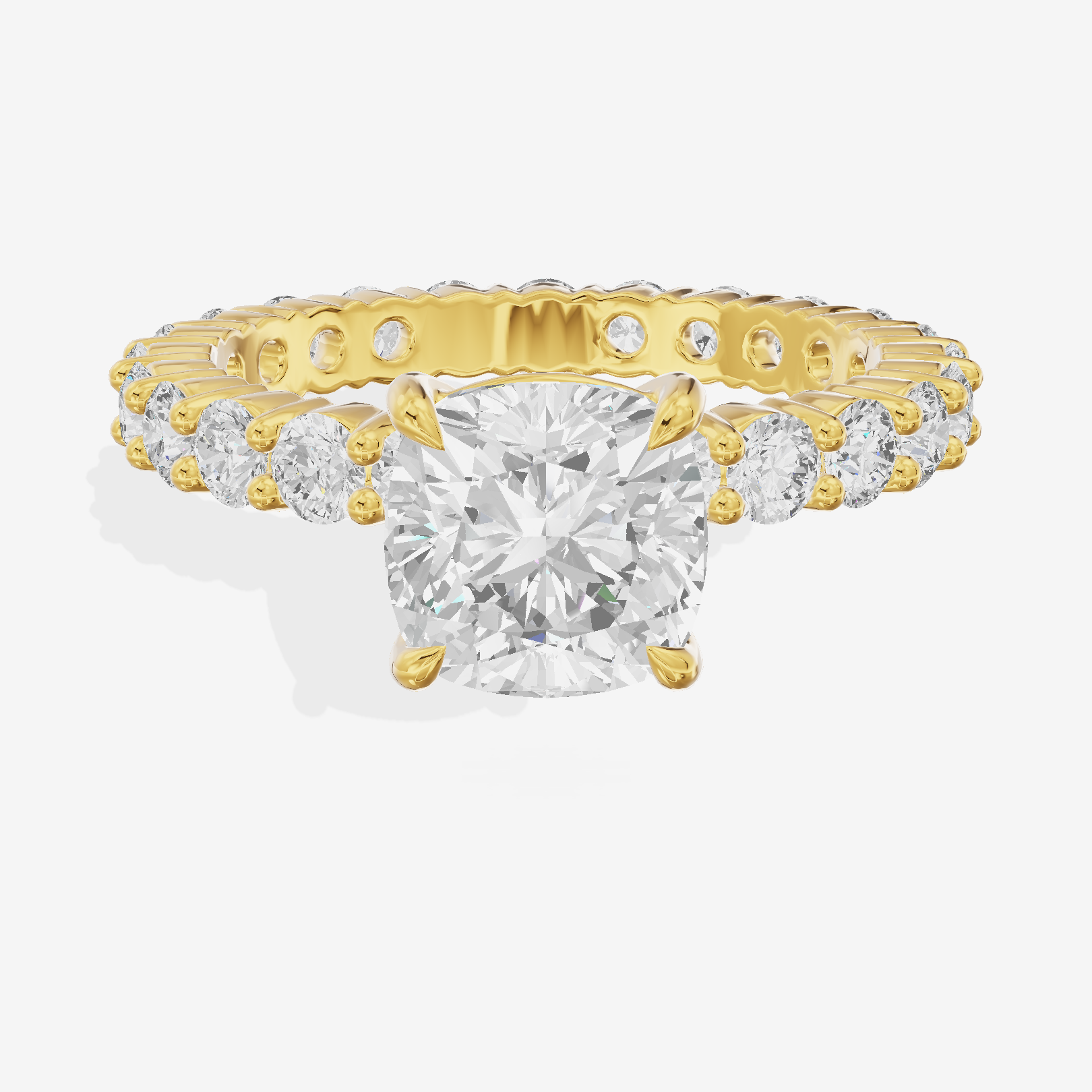 Vowsae Cushion Eternity Ring (3/4 ct. tw.) in 14K Yellow Gold