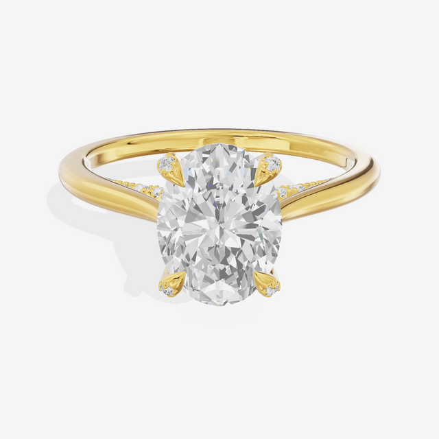 Grand Vowsae Oval Engagement Ring with Side Stones (1/5 ct. tw.) in 14K Yellow Gold