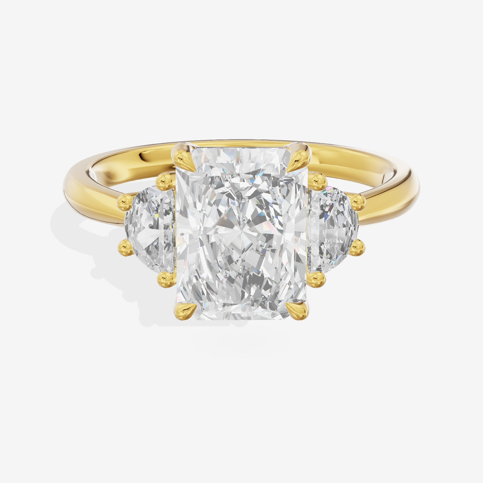 Classic Liviana Radiant Three Stone Engagement Ring (1/4 ct. tw.) in 14K Yellow Gold