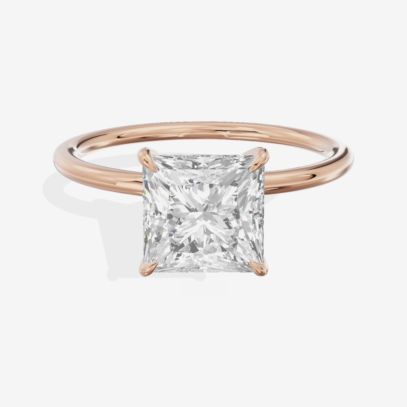 Classic Mayrelle 1.8mm Princess Solitaire Engagement Ring in 14K Rose Gold