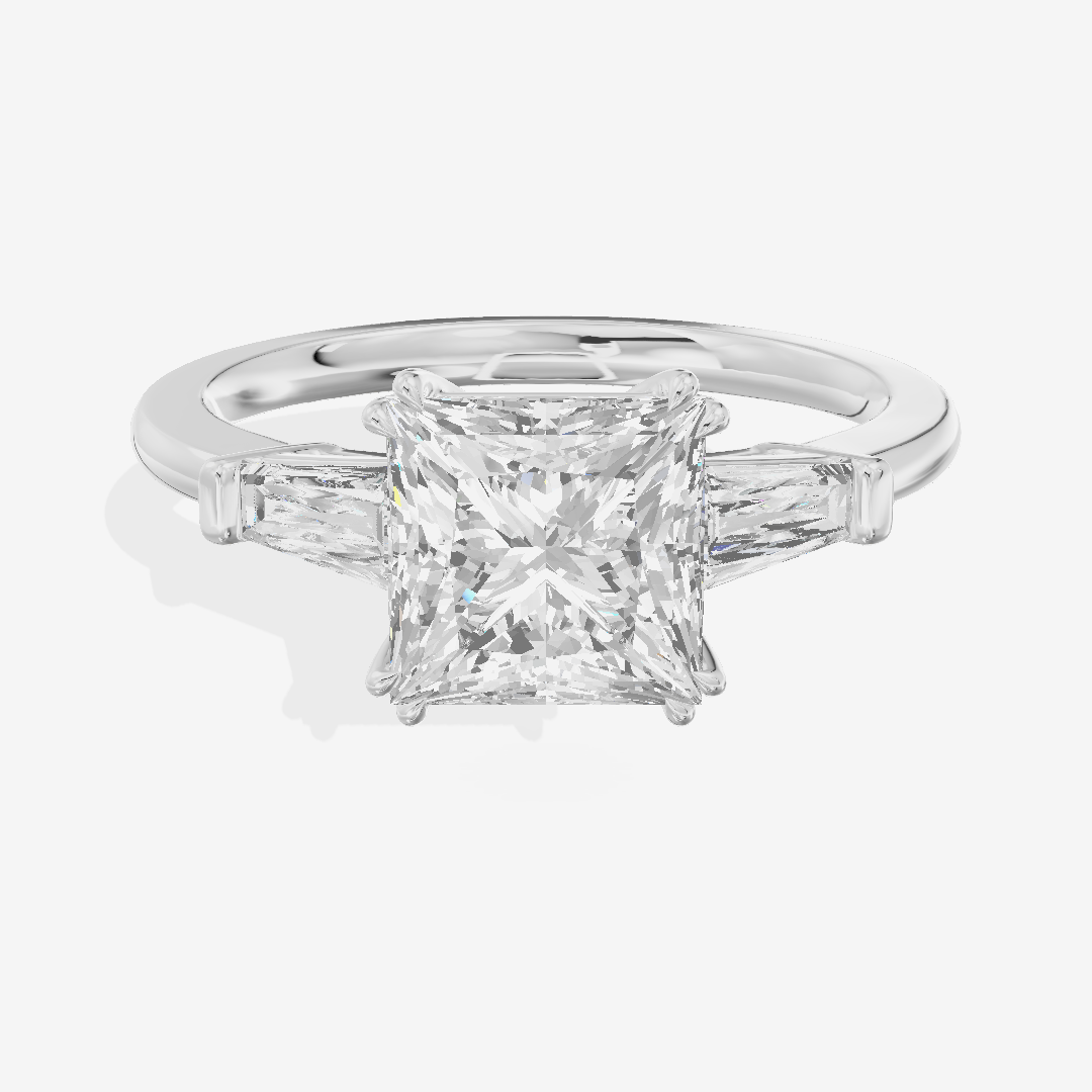 Lateria Three Stone Princess Engagement Ring (1/2 ct. tw.) in 14K White Gold