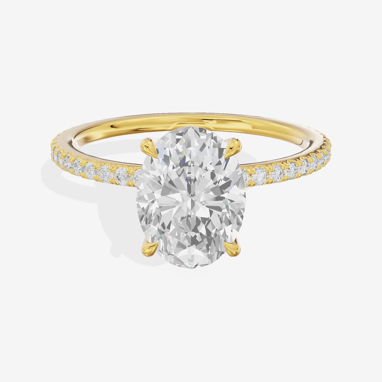 Mirelle Oval Hidden Halo Engagement Ring (1/3 ct. tw.) in 18K Yellow Gold