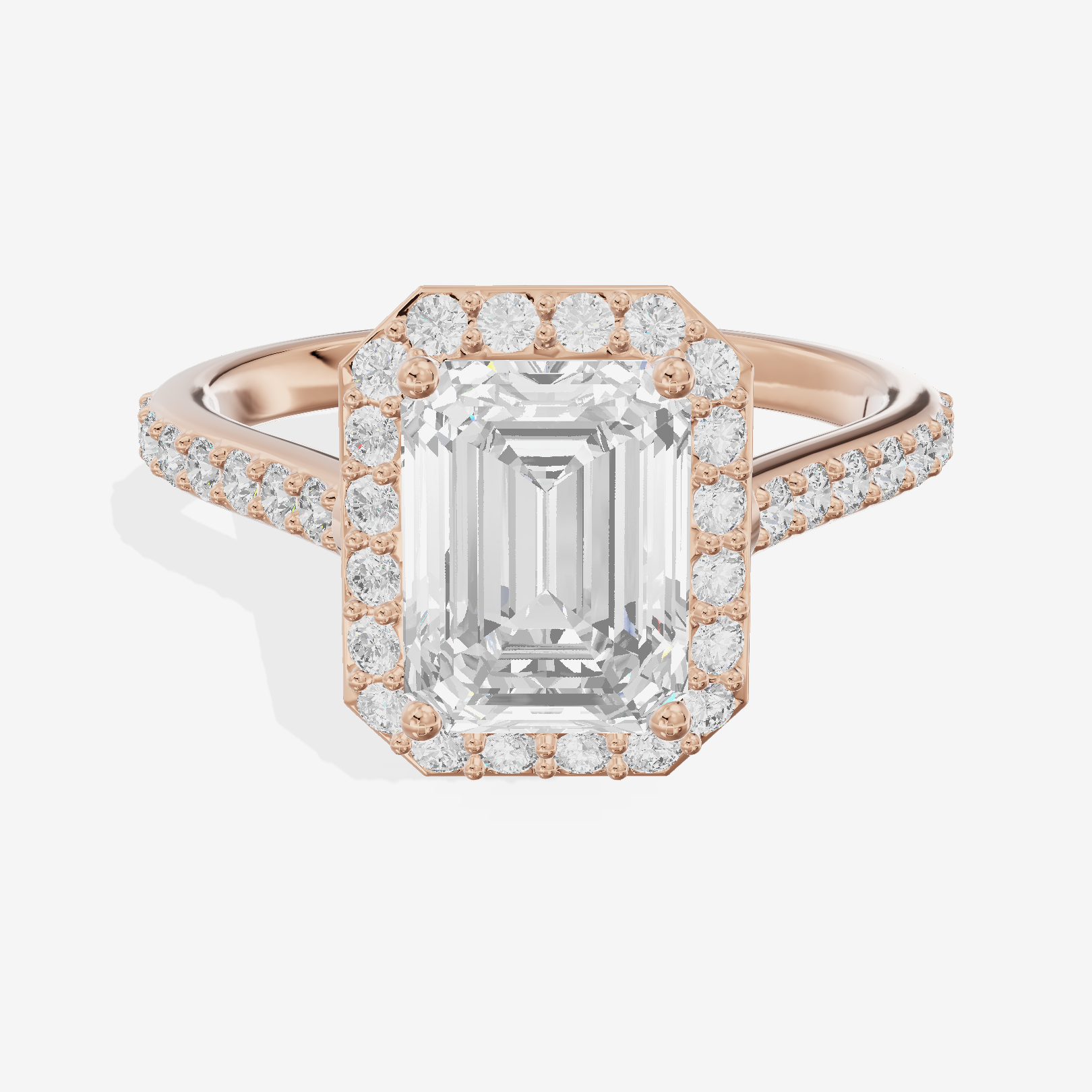 Liviana Emerald Halo Engagement Ring (2/5 ct. tw.) in 14K Rose Gold