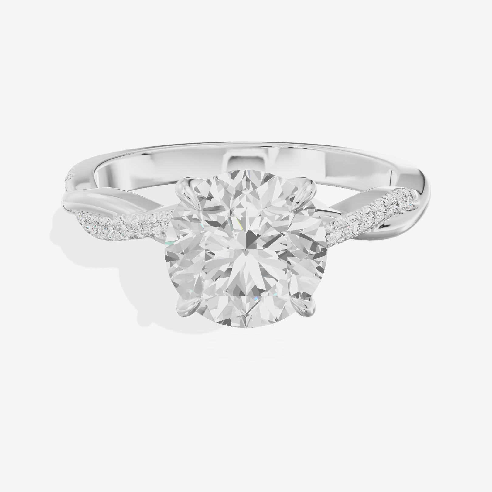 Petite Lumera Round Pavé Engagement Ring (1/8 ct. tw.) in 18K White Gold
