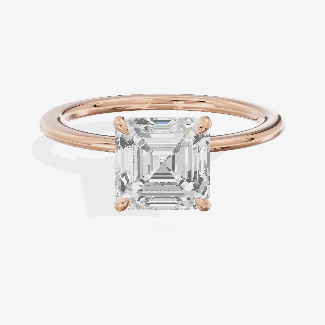Selenia Halo Asscher Engagement Ring (1/6 ct. tw.) in 18K Rose Gold
