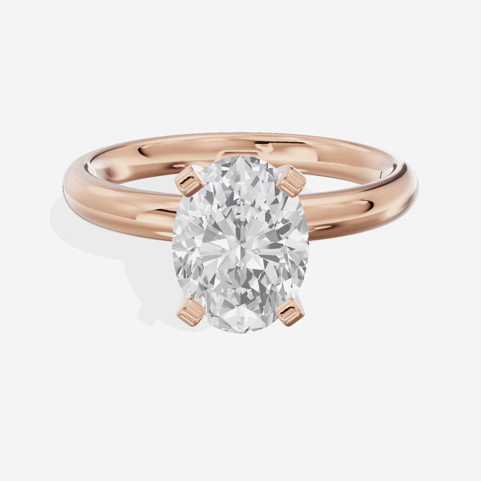 Hallowed Selenia 2.5mm Oval Comfort Fit Engagement Ring in 14K Rose Gold