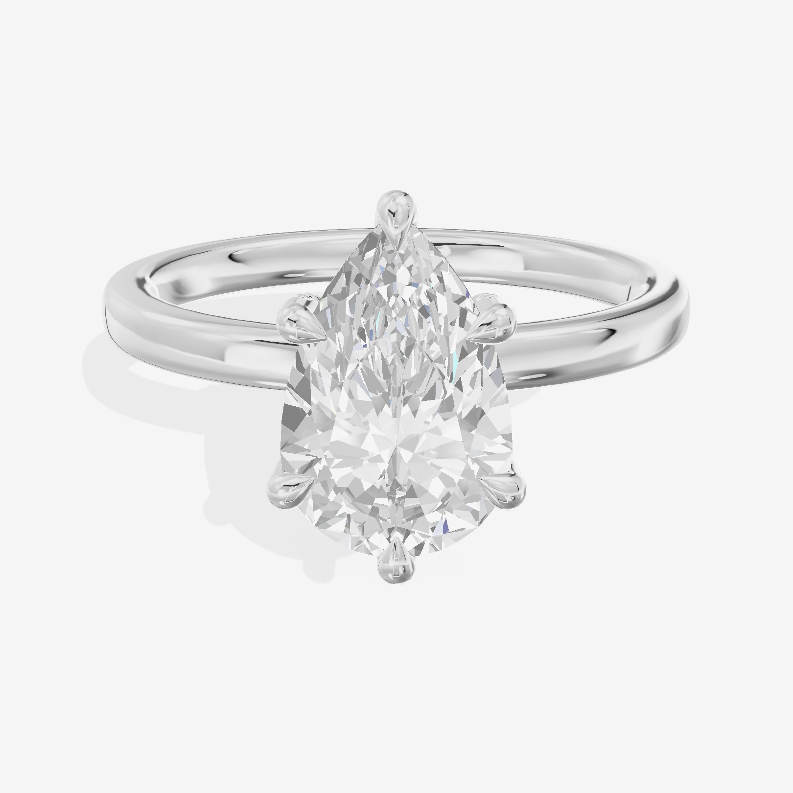 Selenia Basket Split Shank Pear Engagement Ring with Side Stones (1/8 ct. tw.) in Platinum