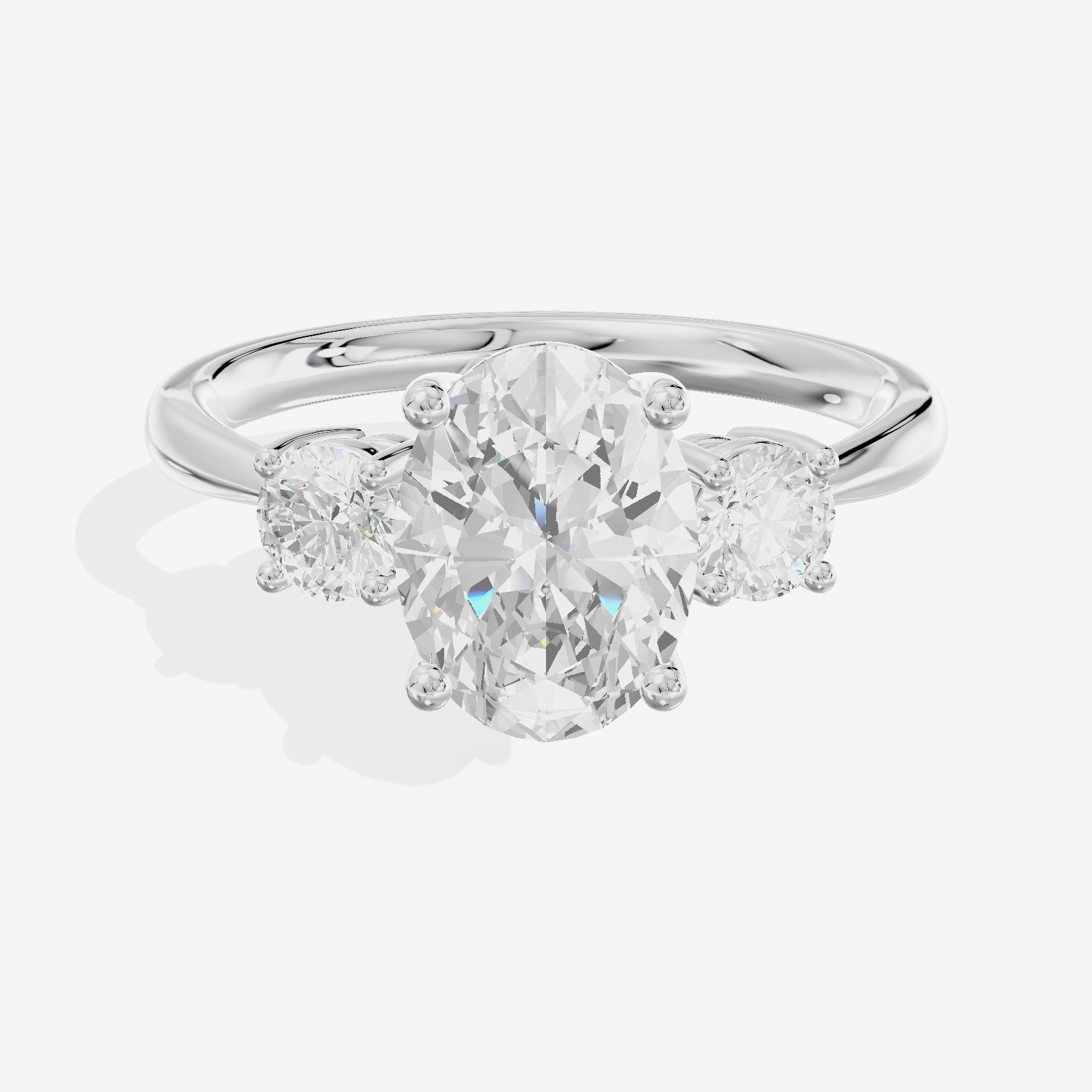 Grand Sincere Three Stone Oval Engagement Ring (1/3 ct. tw.) in Platinum
