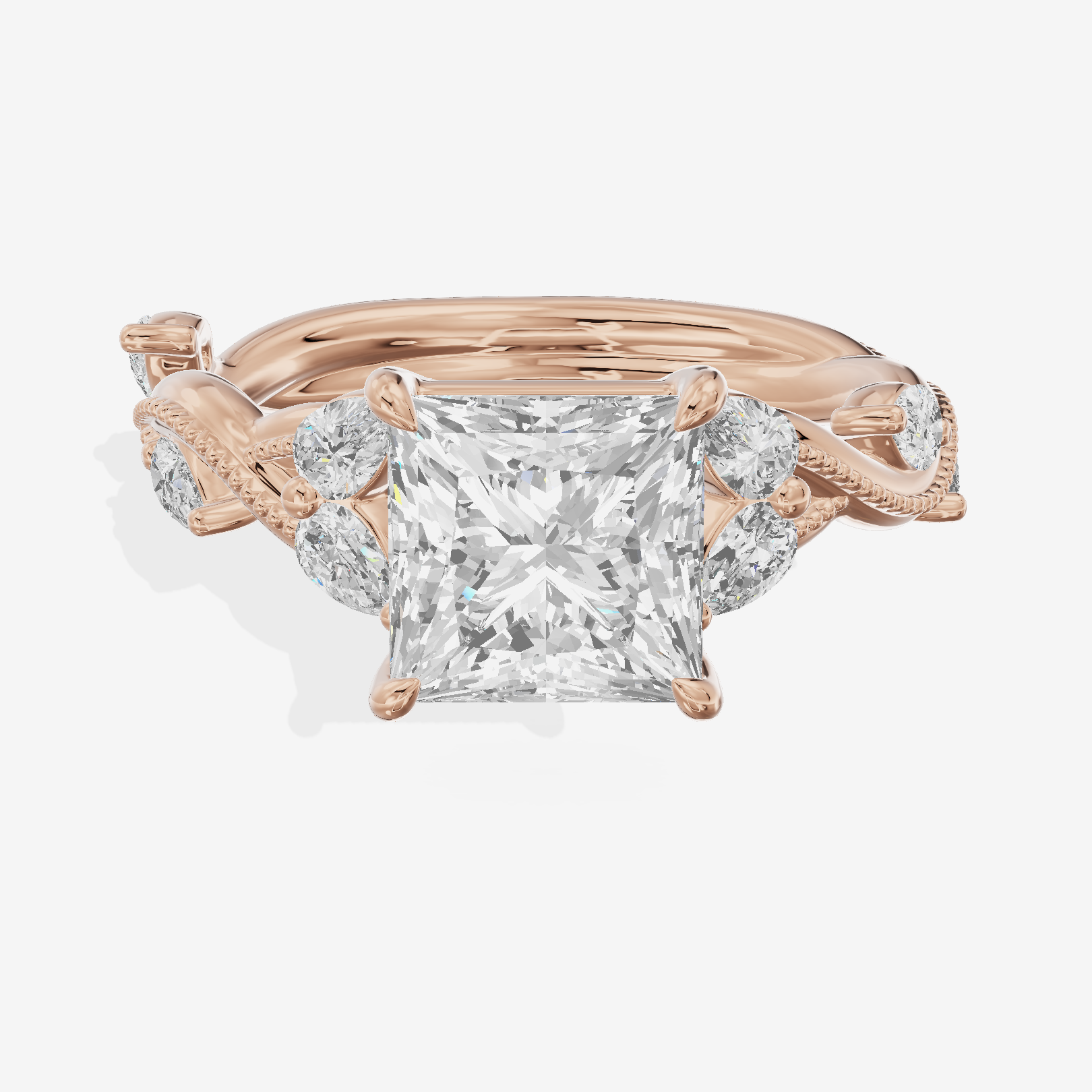 Vintage Twine Princess Engagement Ring (3/8 ct. tw.) in 18K Rose Gold