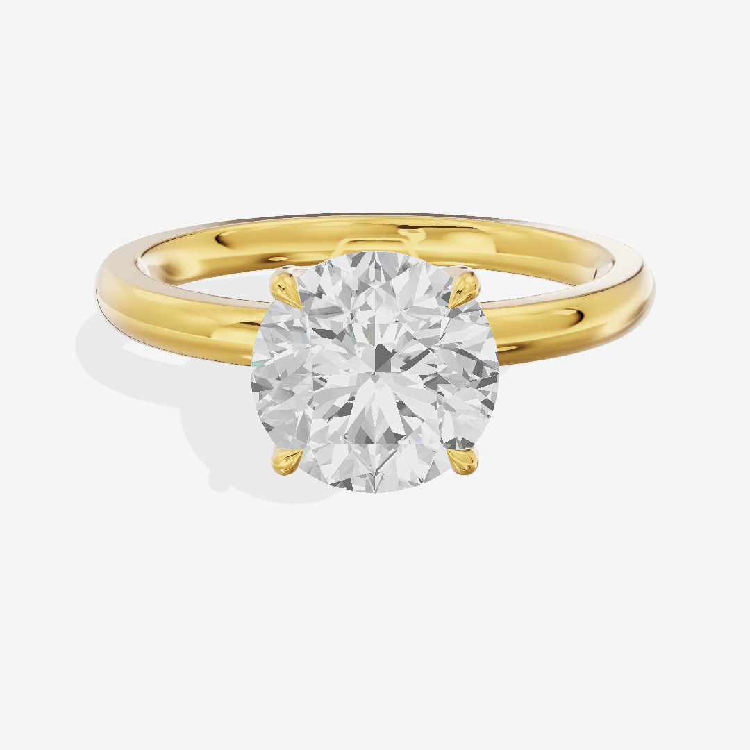 Petite Tender 2mm Round Solitaire Engagement Ring in 18K Yellow Gold