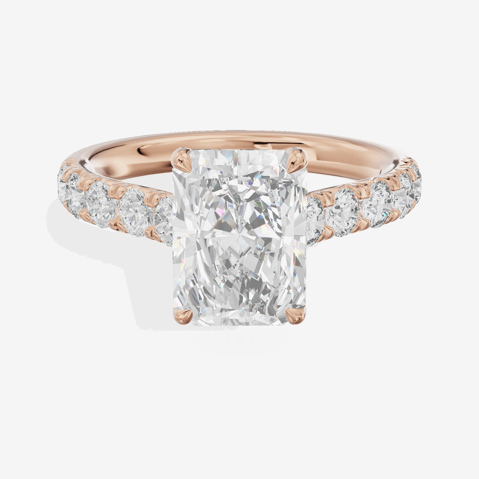 Halcyon Radiant Vintage Engagement Ring (1/2 ct. tw.) in 18K Rose Gold