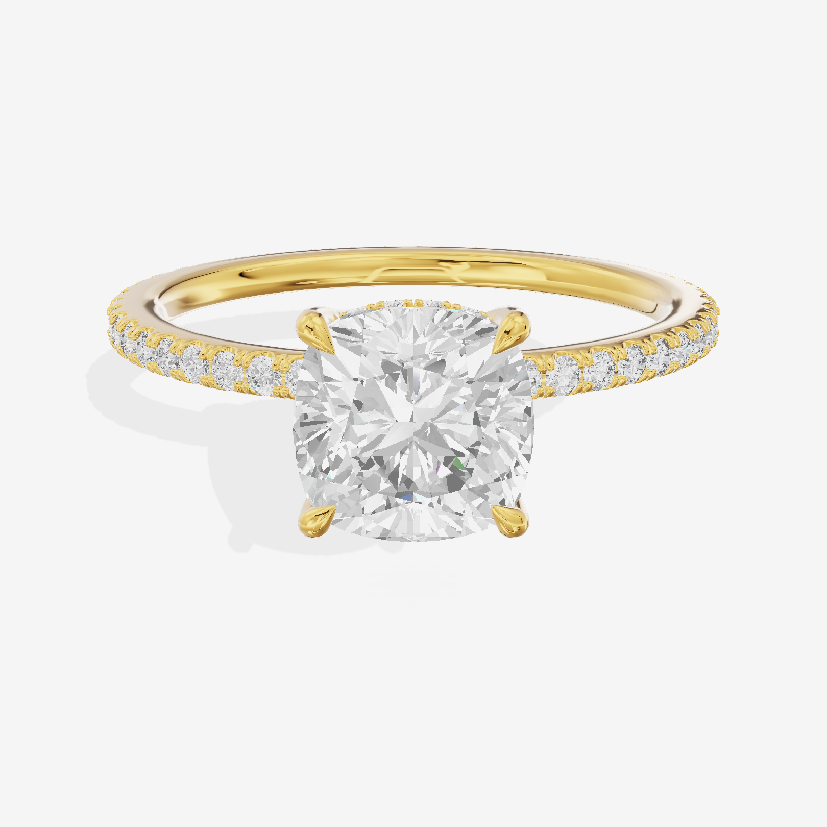 Mirelle Cushion Hidden Halo Engagement Ring (1/3 ct. tw.) in 18K Yellow Gold