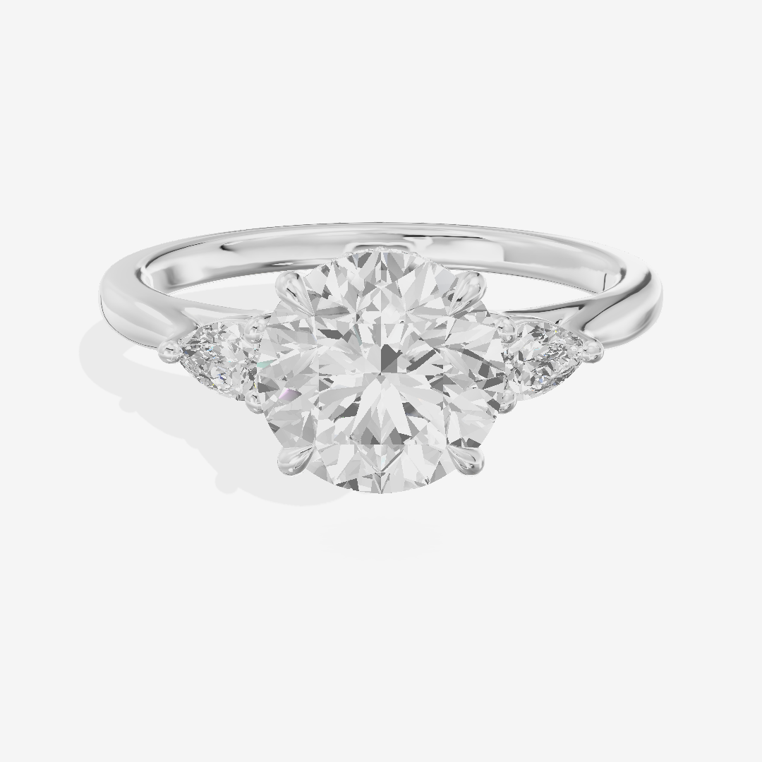 Aurea Three Stone Round Engagement Ring (1/4 ct. tw.) in Platinum