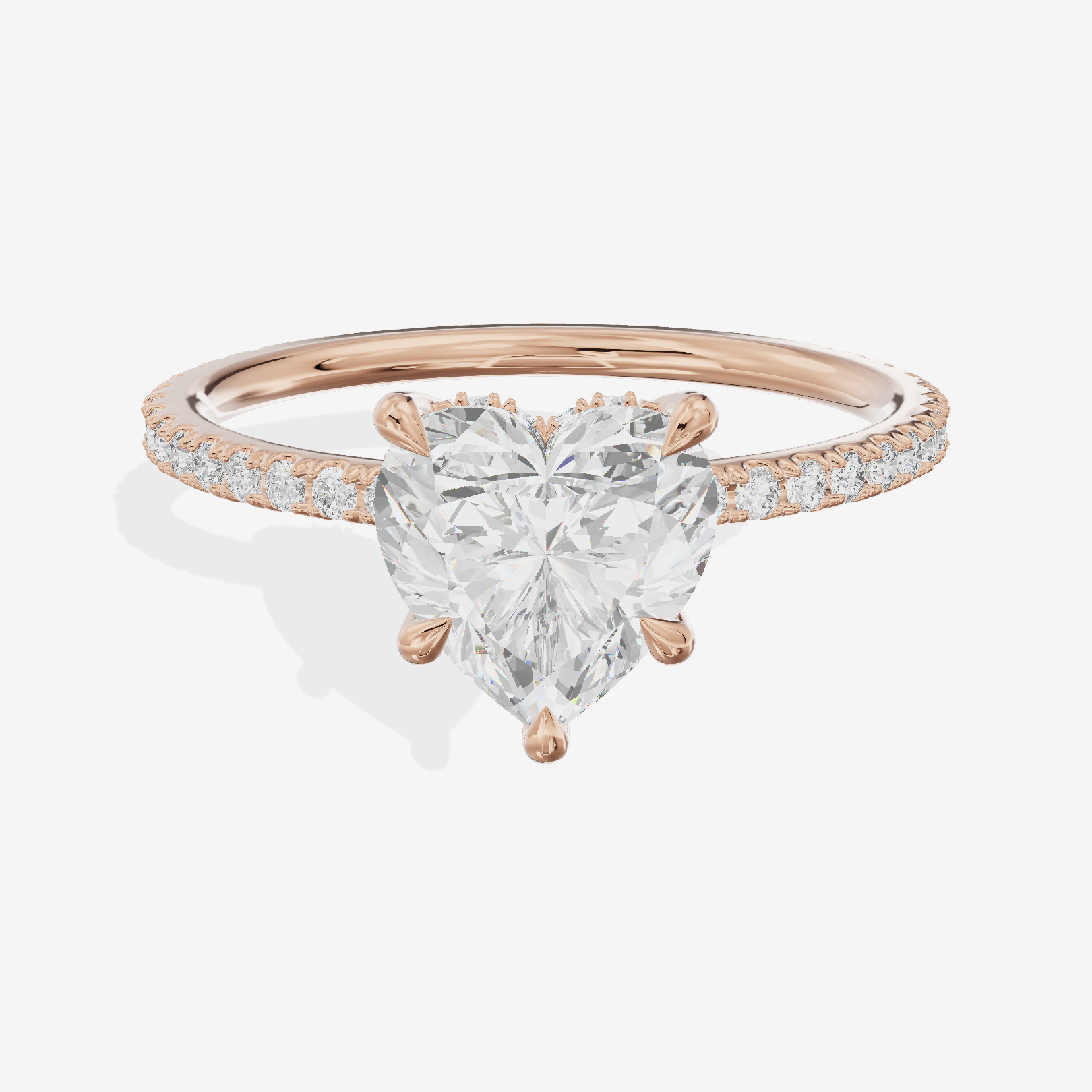 Promezza Pavé Heart Engagement Ring (1/4 ct. tw.) in 18K Rose Gold