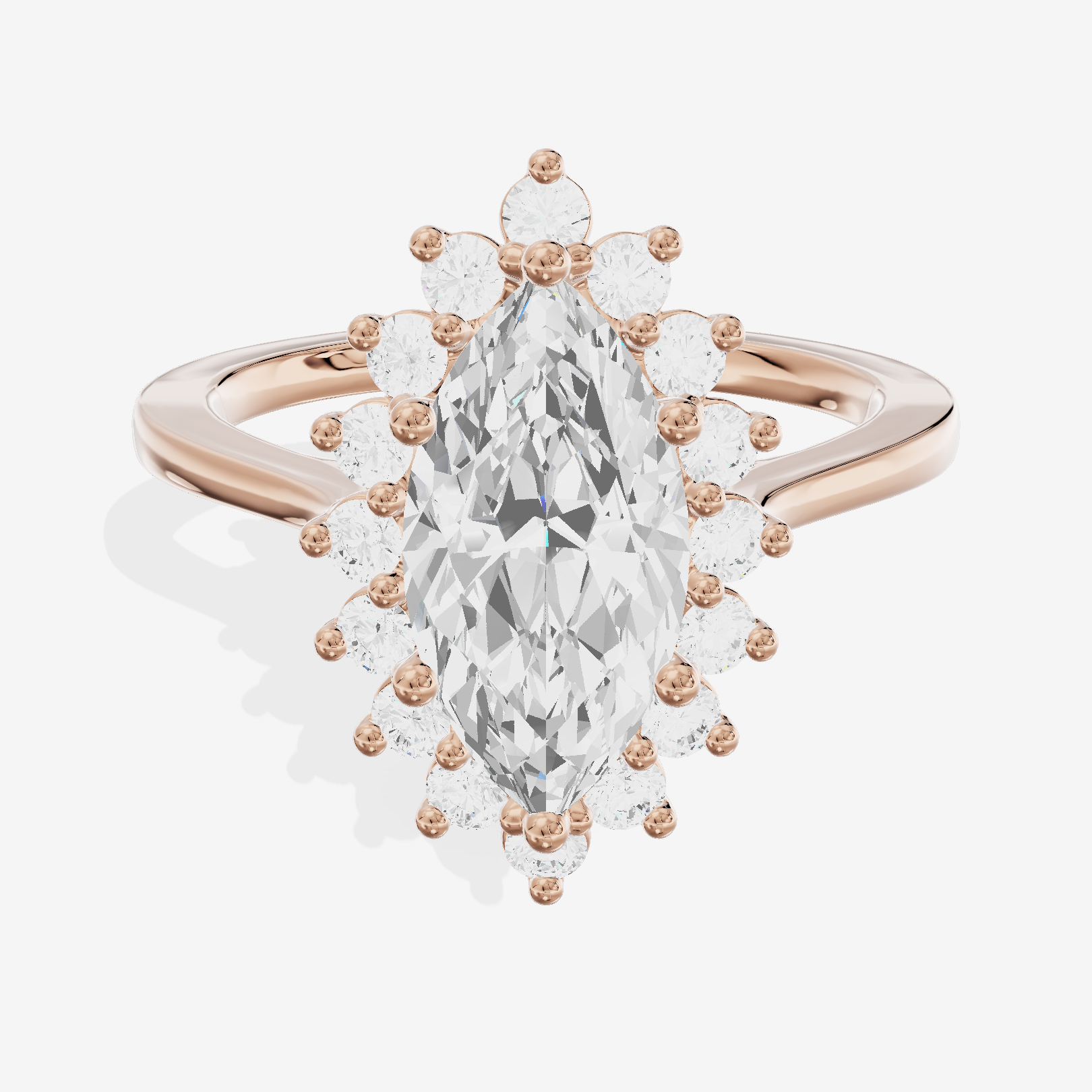 Mayrelle Halo Marquise Engagement Ring (1/3 ct. tw.) in 18K Rose Gold