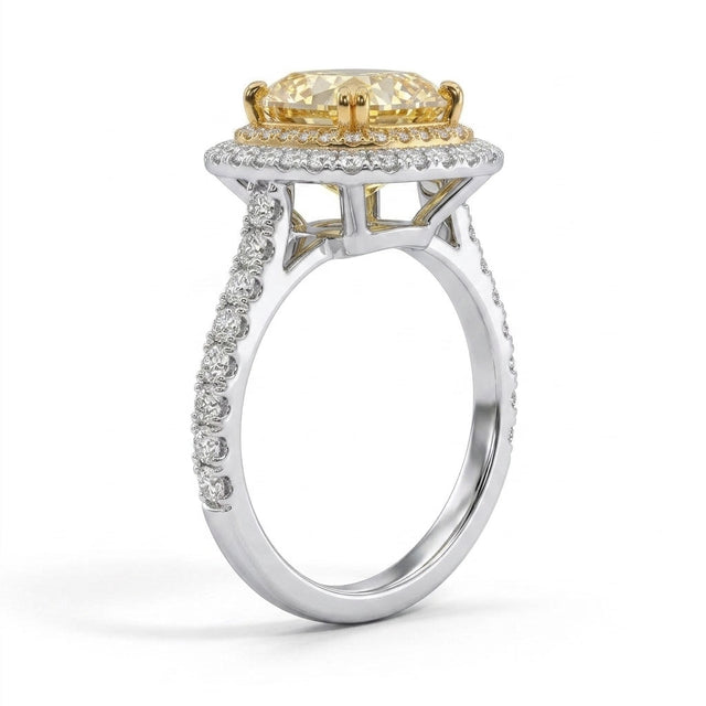Cathedral Halo Pavé Radiant Engagement Ring