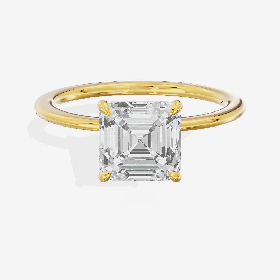 Selenia Halo Asscher Engagement Ring (1/6 ct. tw.) in 14K Yellow Gold