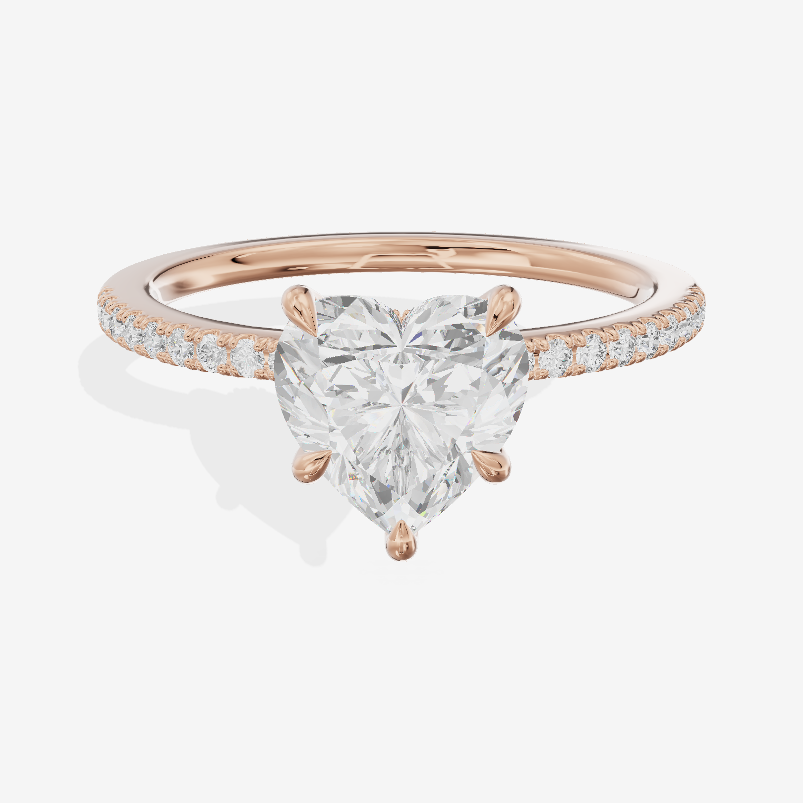 Grand Mirelle Heart Hidden Halo Engagement Ring (1/5 ct. tw.) in 14K Rose Gold