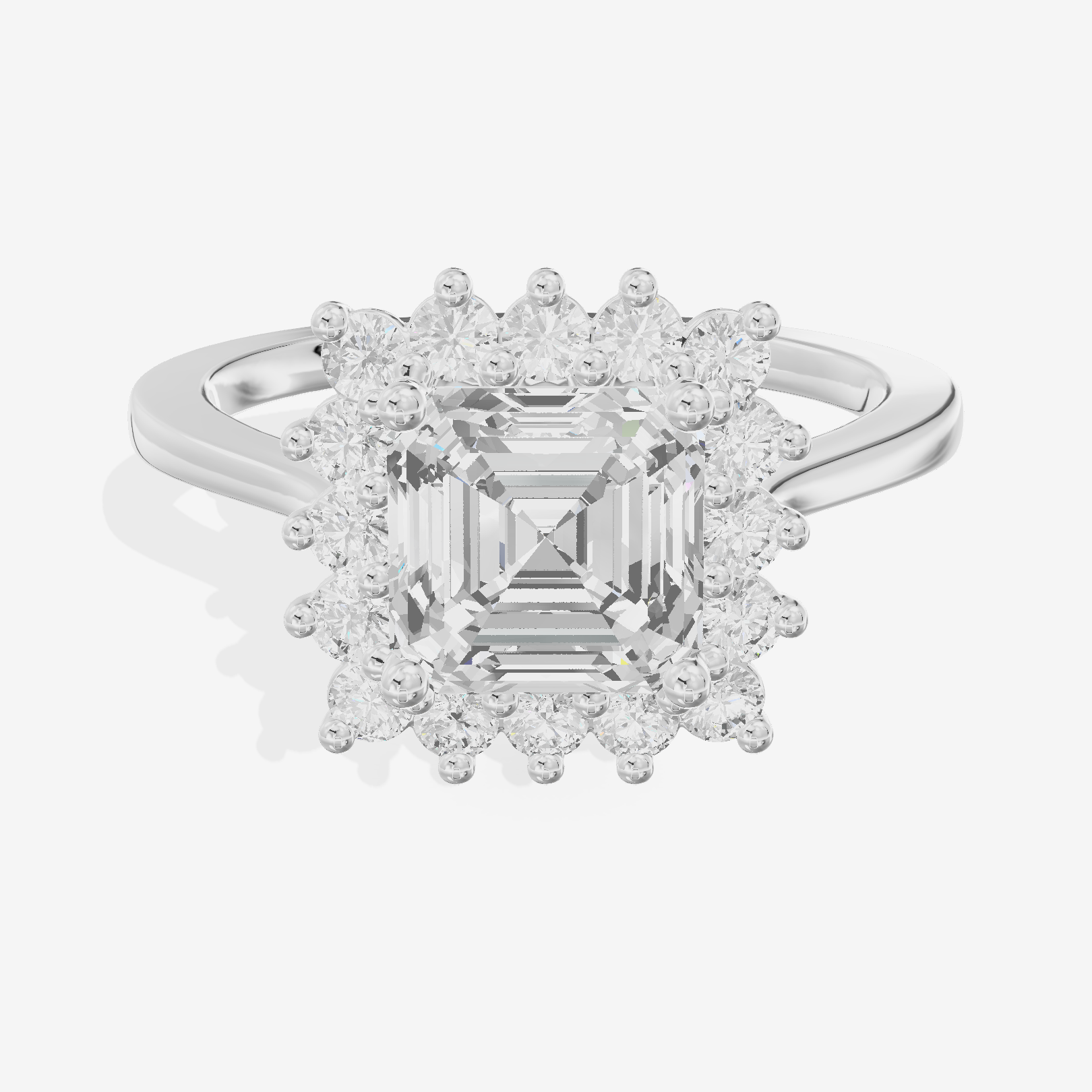 Liviana Halo Asscher Engagement Ring (1/4 ct. tw.) in 18K White Gold