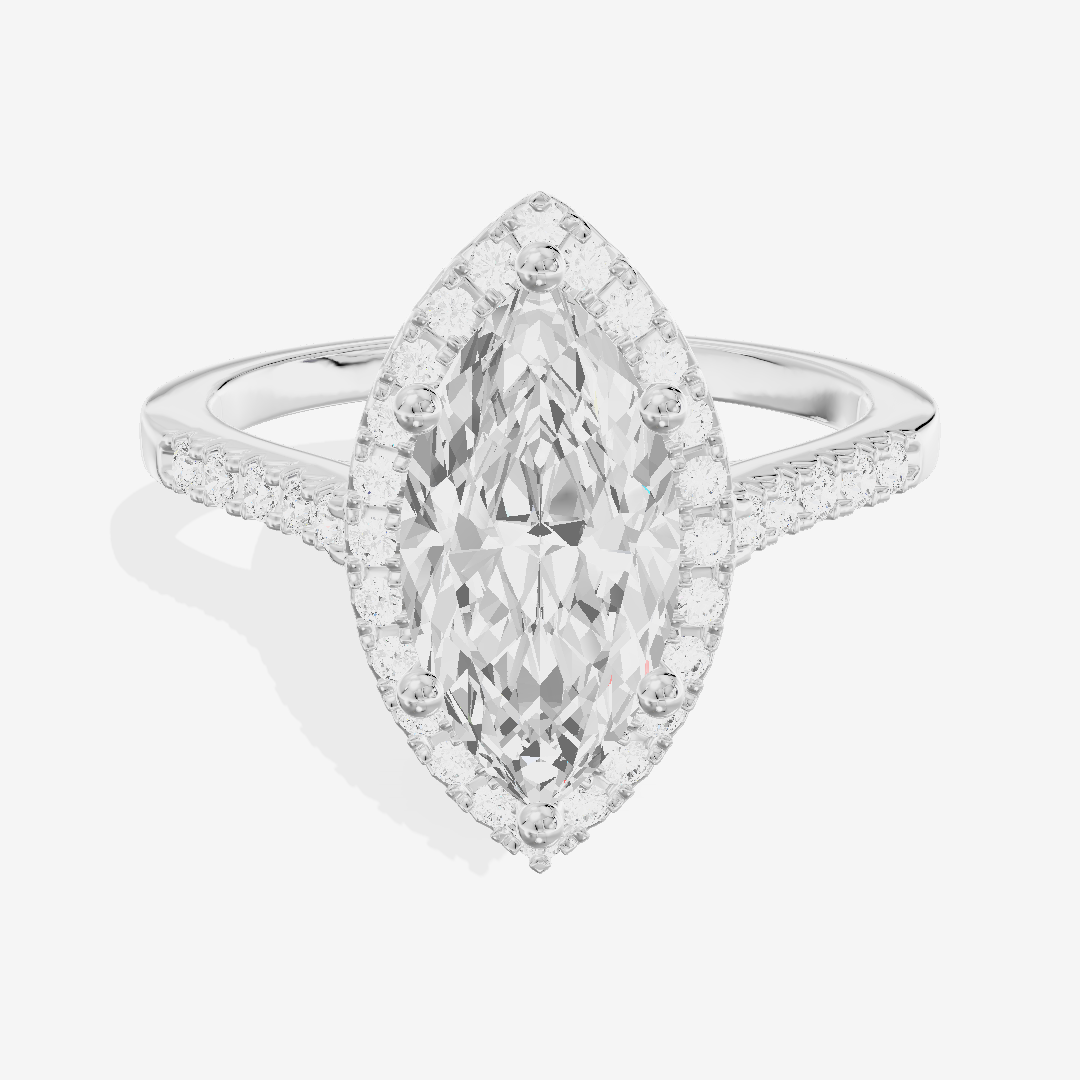 Lumera Halo Marquise Engagement Ring (1/5 ct. tw.) in 14K White Gold