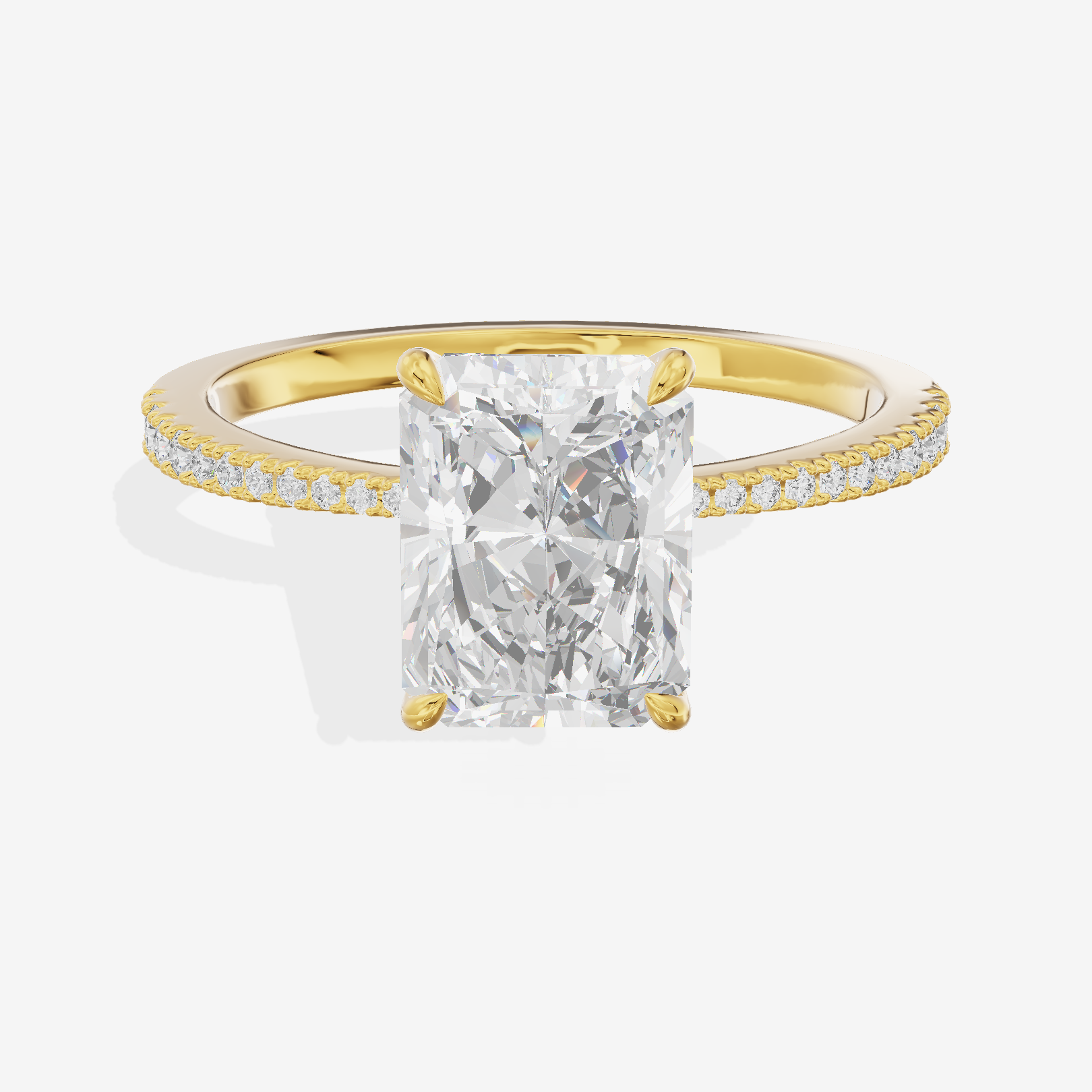 Luxe Promezza Radiant Engagement Ring with Side Stones (1/2 ct. tw.) in 18K Yellow Gold