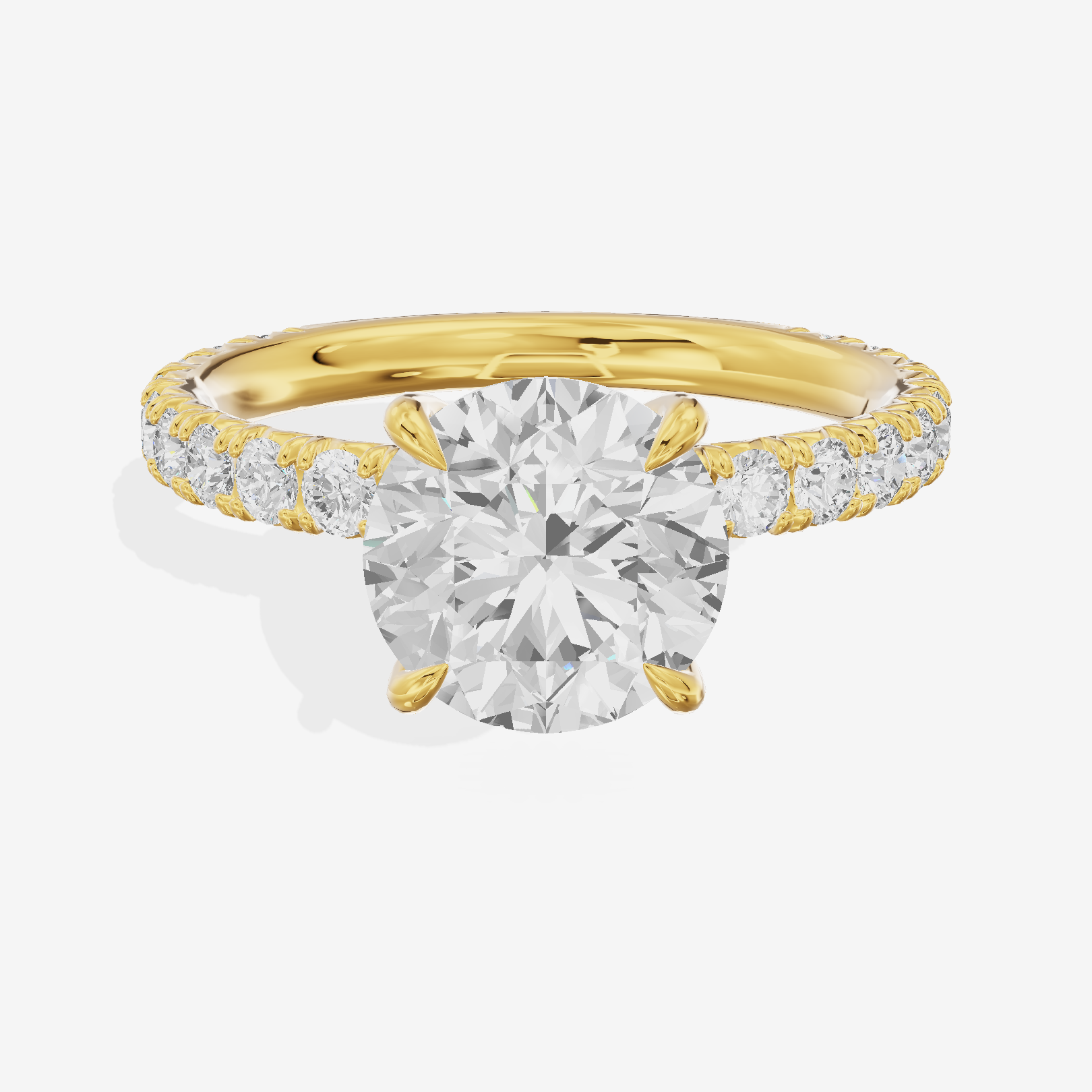 Twined Promezza Round Engagement Ring with Side Stones (1/2 ct. tw.) in 14K Yellow Gold