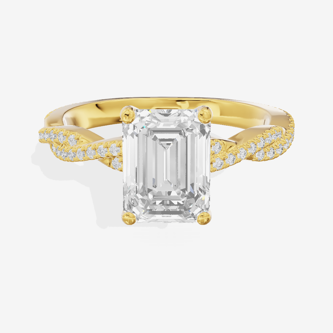 Petite Lightwoven Emerald Pavé Engagement Ring (1/4 ct. tw.) in 18K Yellow Gold