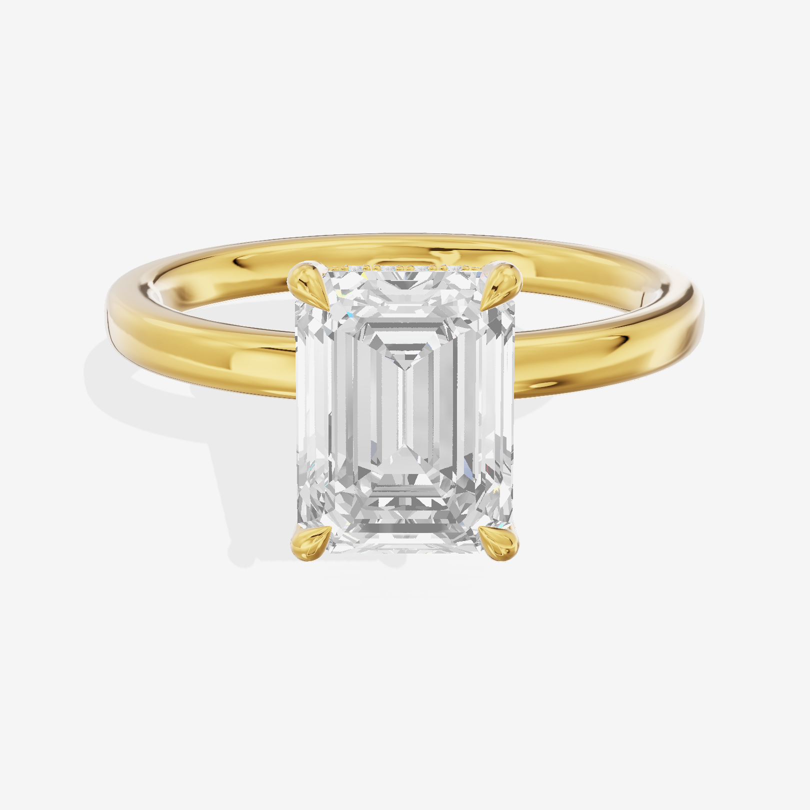 Whispered Halcyon Emerald Engagement Ring with Side Stones (1/6 ct. tw.) in 18K Yellow Gold