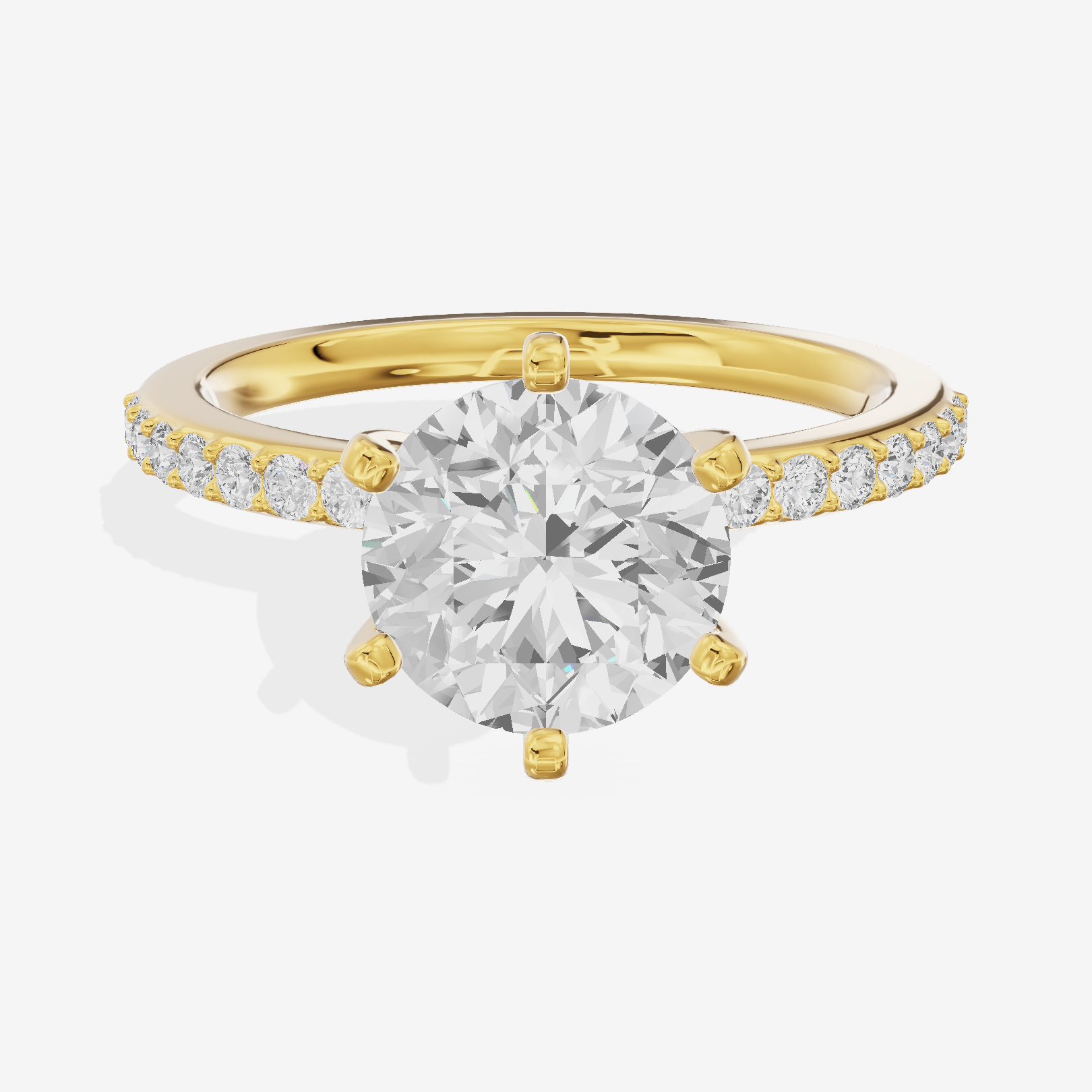 Petite Mayrelle Round Engagement Ring with Side Stones (1/5 ct. tw.) in 18K Yellow Gold