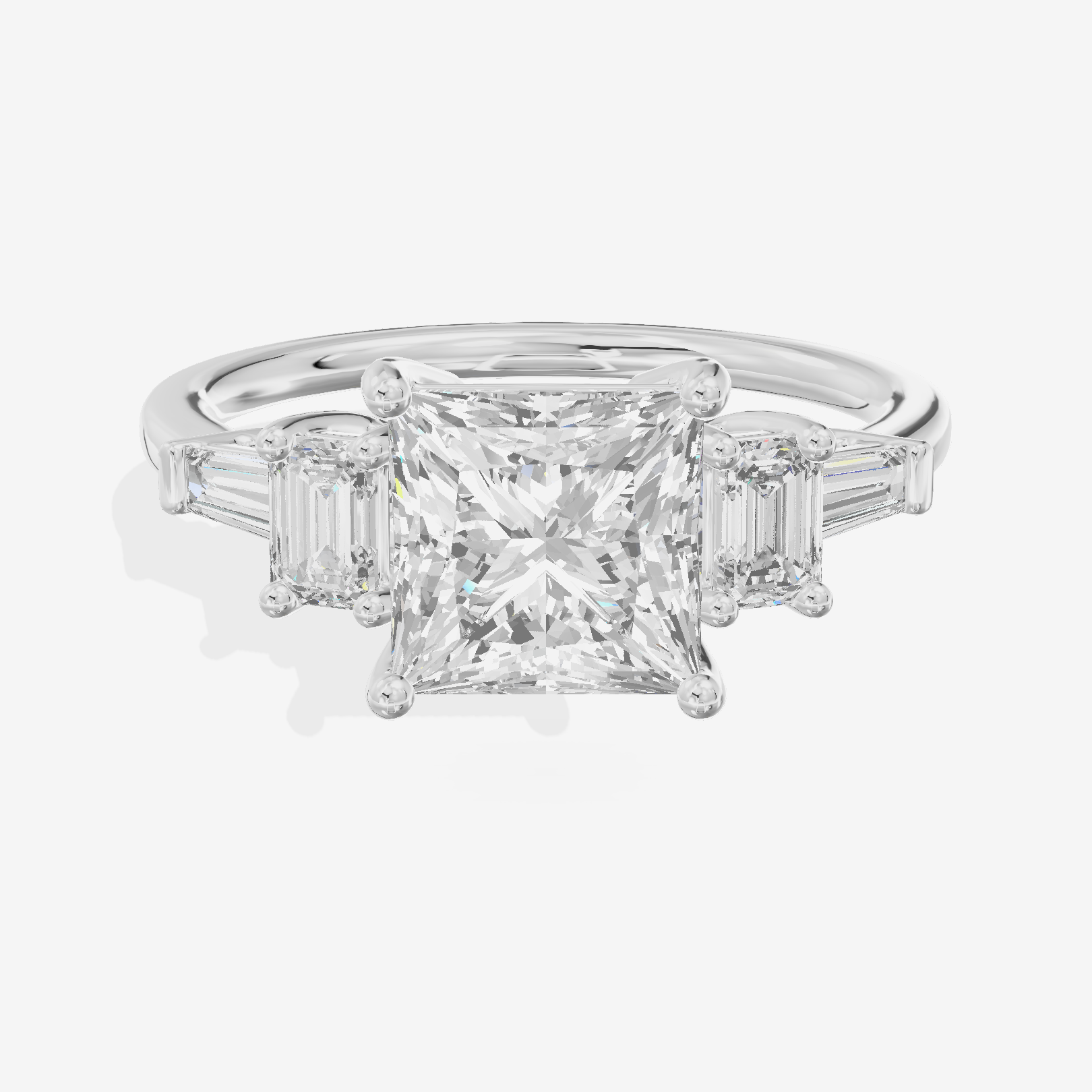 Vowsae Five Stone Princess Engagement Ring (3/4 ct. tw.) in Platinum