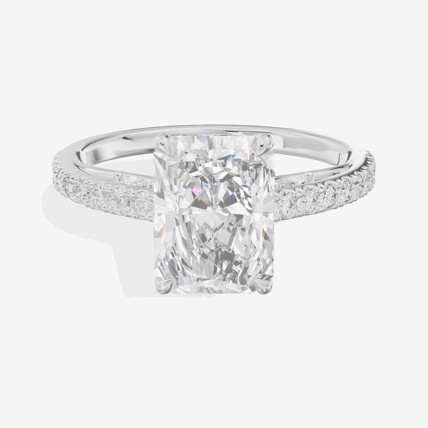 Twine Cathedral 1.8mm Radiant Solitaire Engagement Ring (1/2 ct. tw.) in Platinum