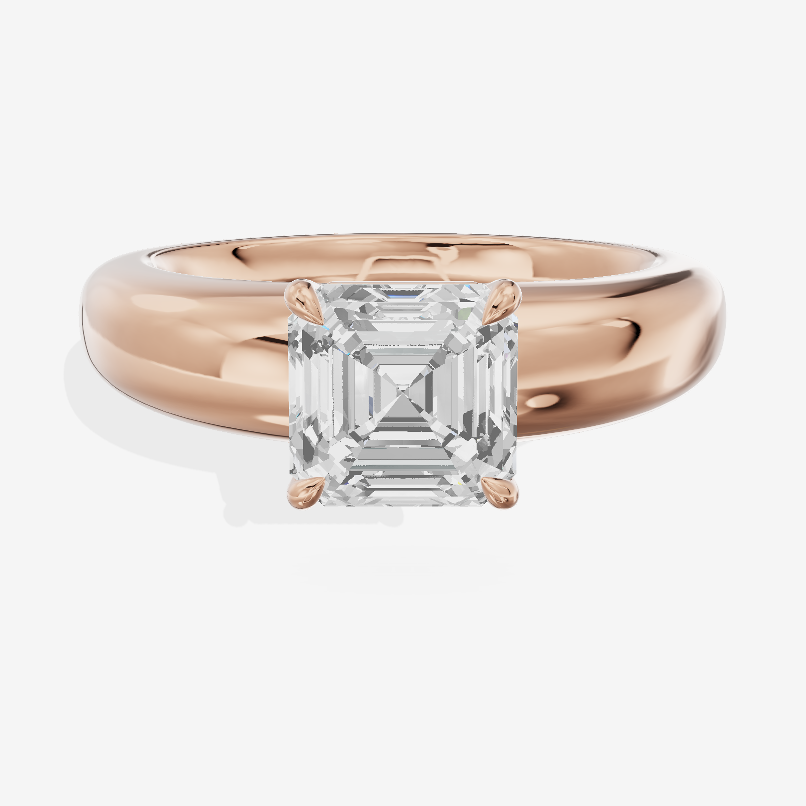Whispered Adorae 5mm Asscher Solitaire Engagement Ring in 14K Rose Gold