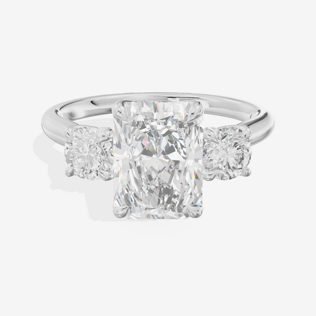 Eternal Sincere Three Stone Radiant Engagement Ring (1/2 ct. tw.) in 18K White Gold