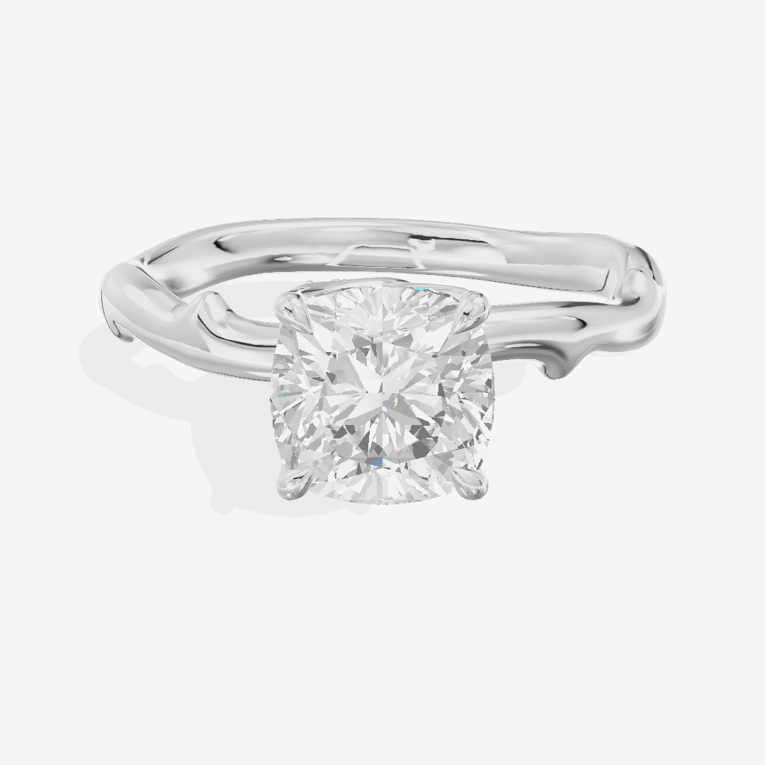 Grand Cherubine Cushion Engagement Ring with Side Stones (1/4 ct. tw.) in Platinum