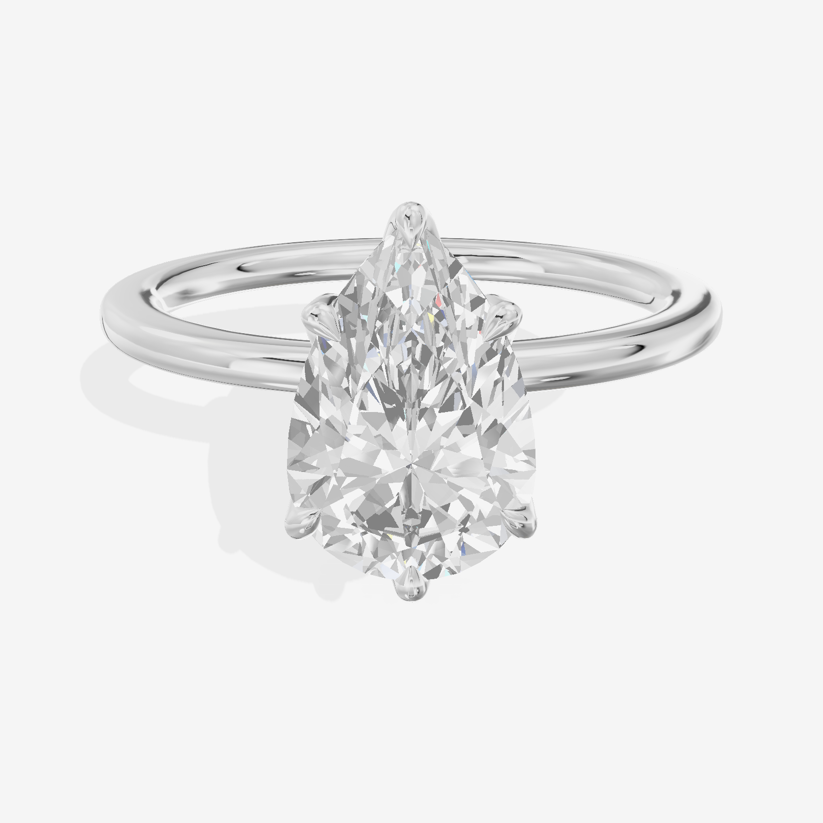 Aurea 1.5mm Pear Six-Prong Engagement Ring in 14K White Gold