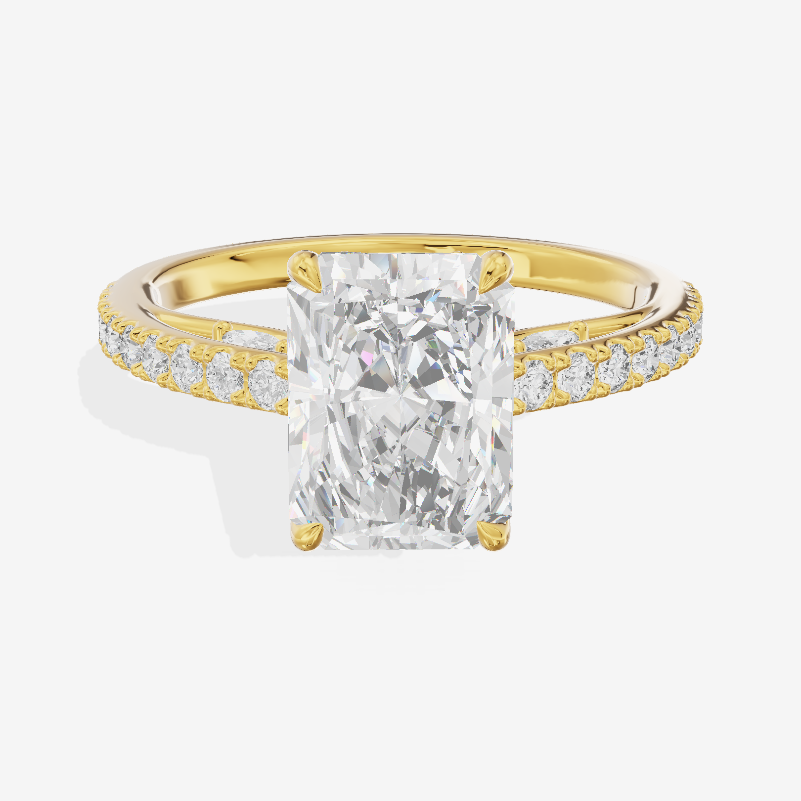 Twine Cathedral 1.8mm Radiant Solitaire Engagement Ring (1/2 ct. tw.) in 18K Yellow Gold