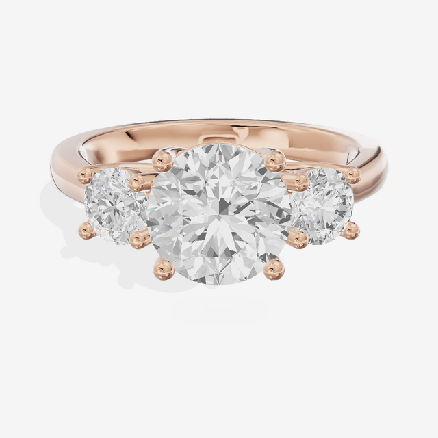 Petite Selenia Three Stone Round Engagement Ring (1/3 ct. tw.) in 14K Rose Gold