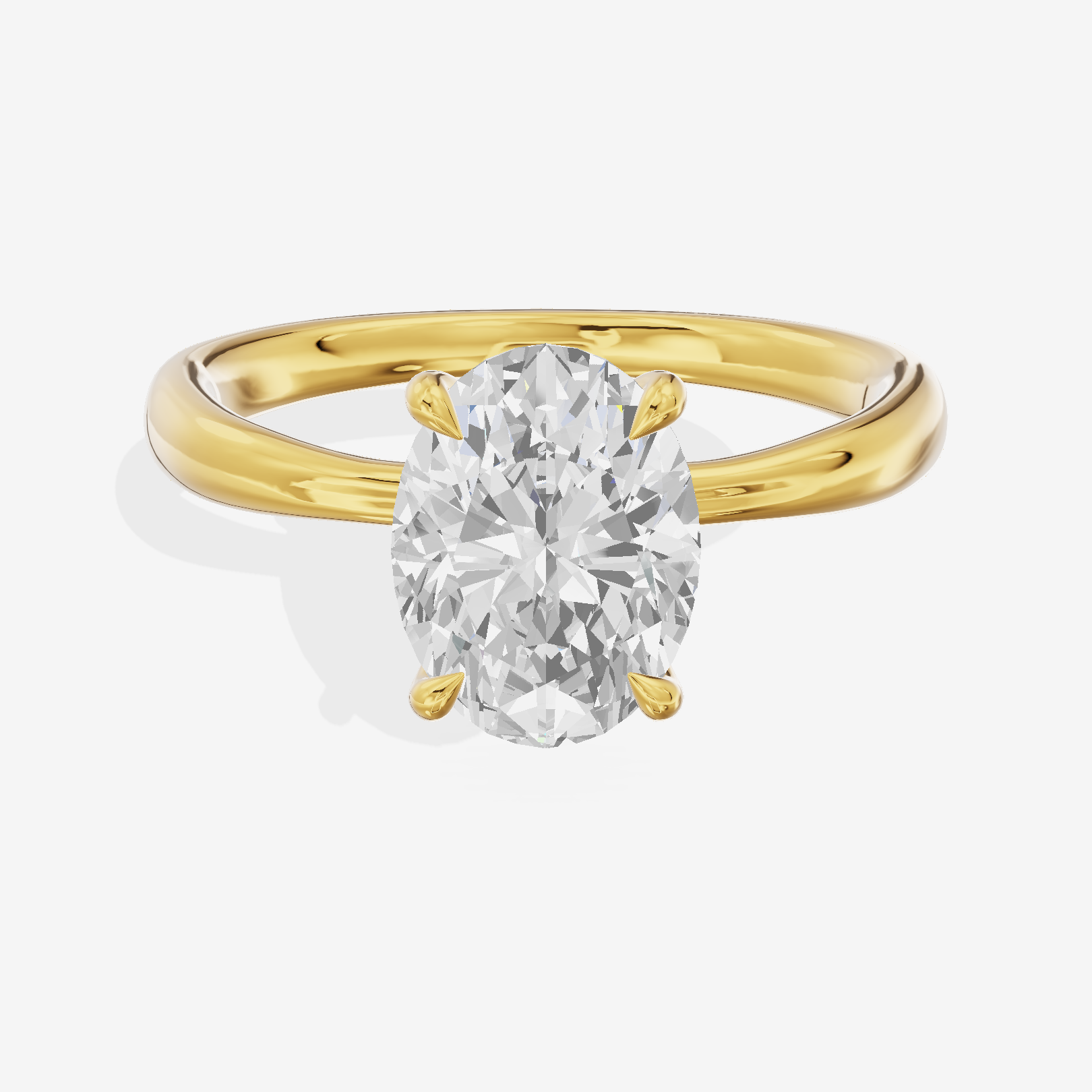 Classic Aimora 2.7mm Oval Solitaire Engagement Ring in 18K Yellow Gold