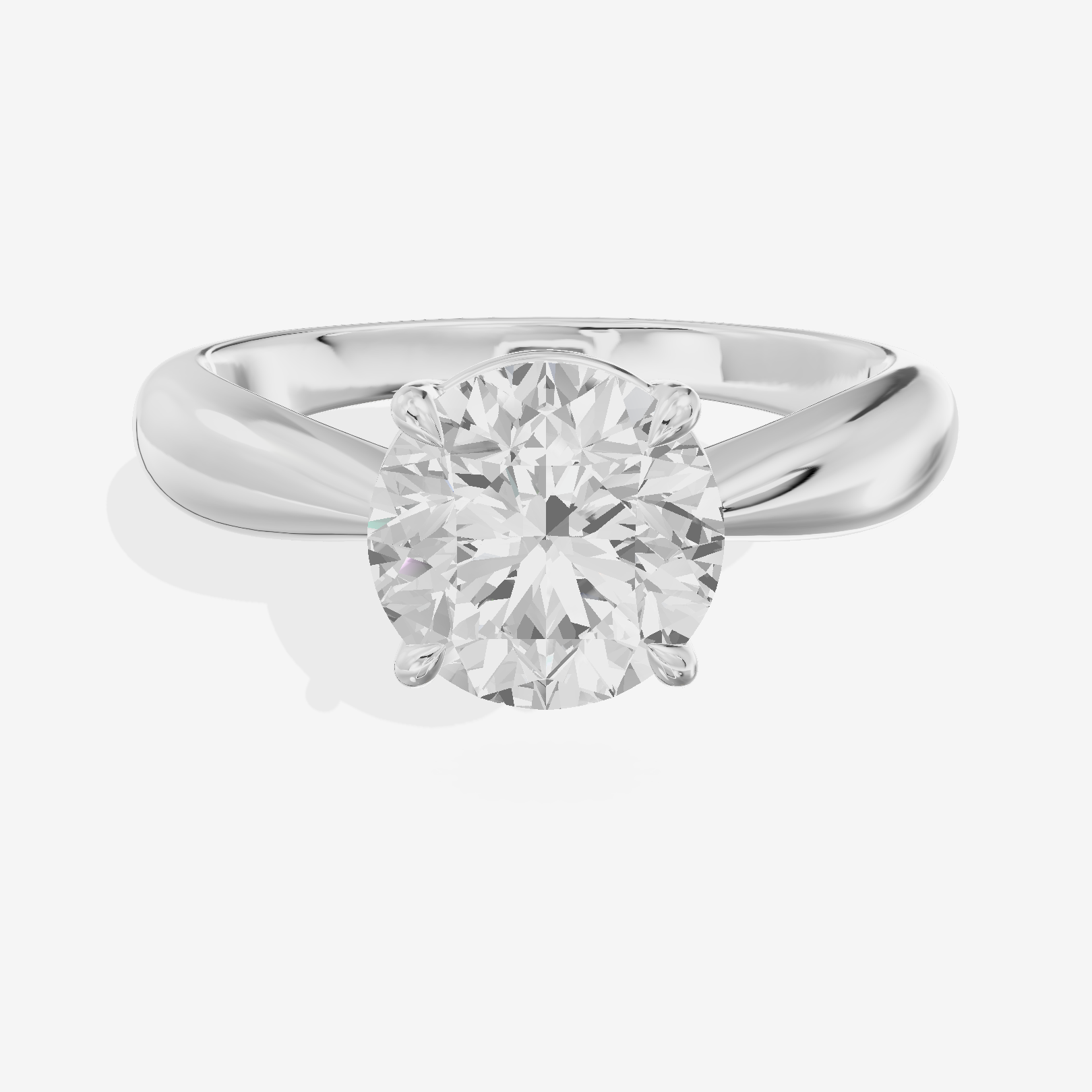 Aimora Trellis 2mm Round Solitaire Engagement Ring in 14K White Gold